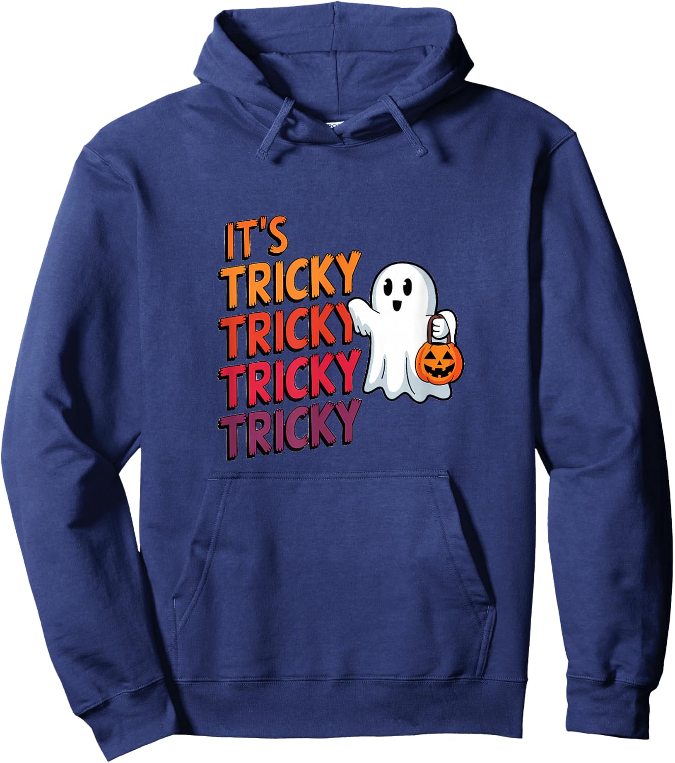 It’s Tricky Tricky Halloween Fun Ghost Hoodie - Hoodie | Navy