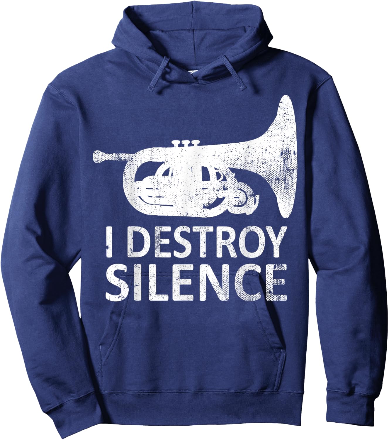 I Destroy Silence - Funny Mellophone Players Hoodie - Hoodie | Navy