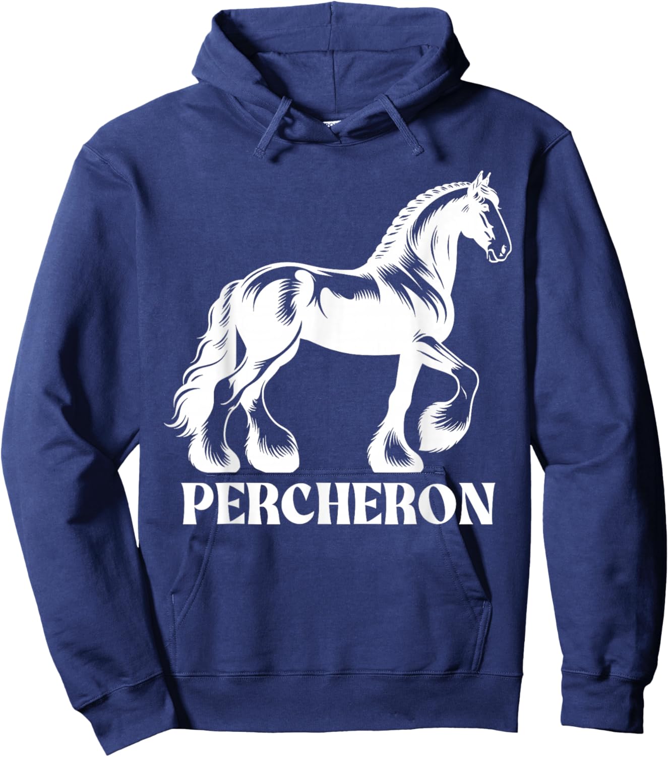 Percheron Horse, Equestrian Percheron Horse Hoodie - Hoodie | Navy