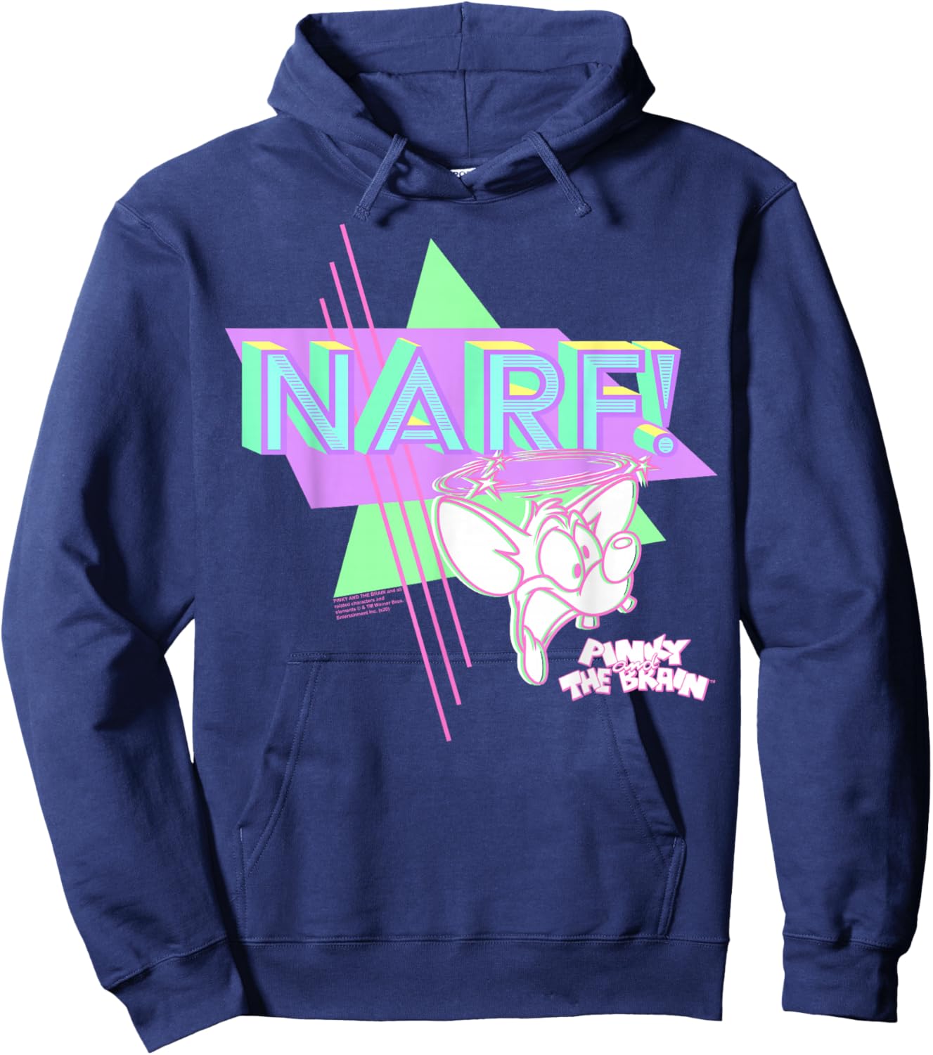 Pinky and The Brain Pinky Narf Neon Hoodie - Hoodie | Navy