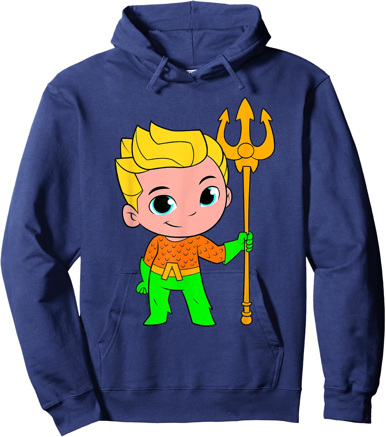 DC Super Friends Aquaman Big Character Portrait Hoodie - Hoodie | Navy