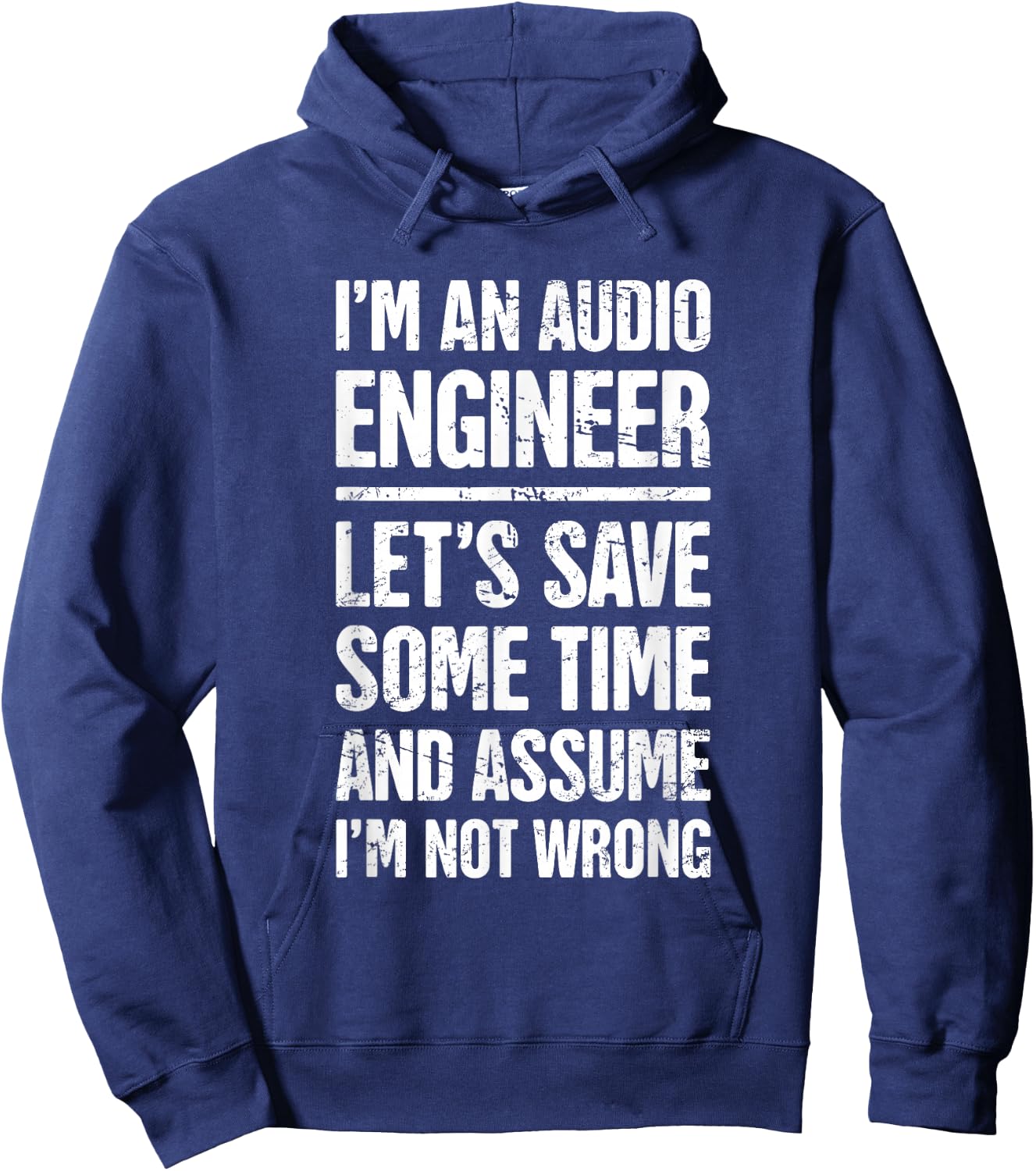 Audio Engineer / Distressed Funny Sound Guy Hoodie - Hoodie | Navy