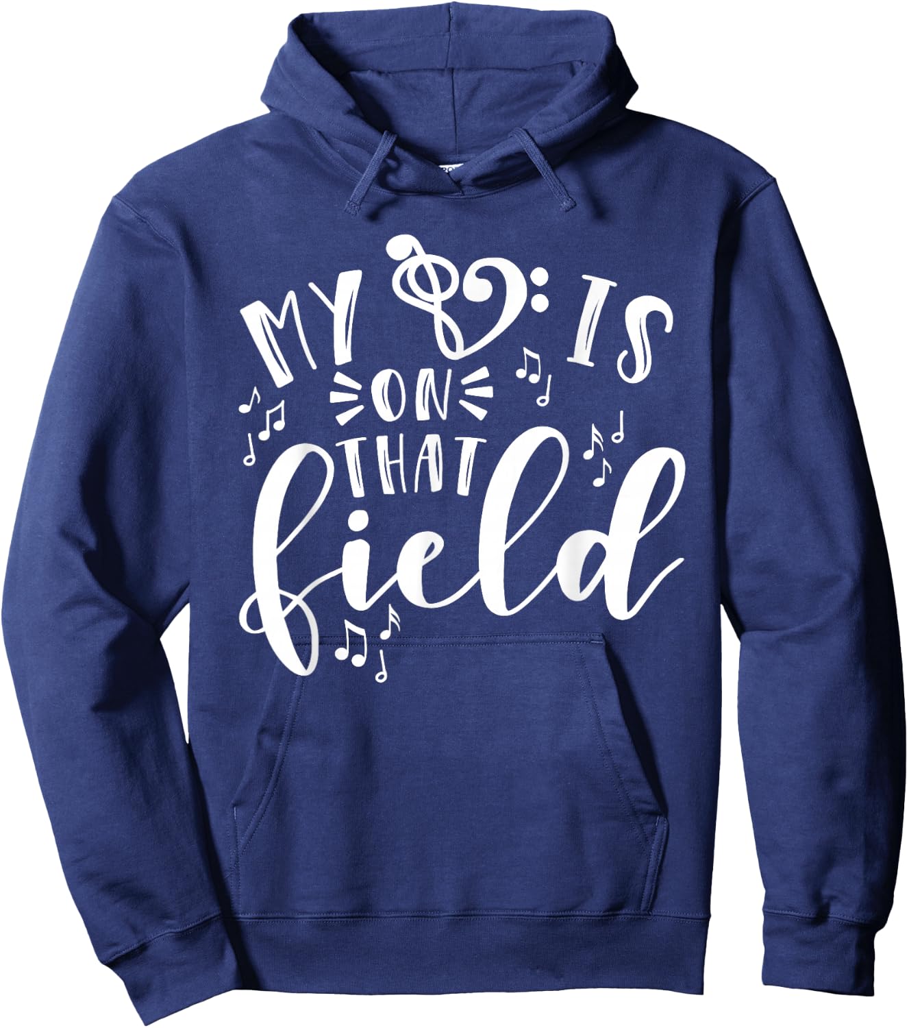 My Heart Is On That Field Band Mom Music Hoodie - Hoodie | Navy