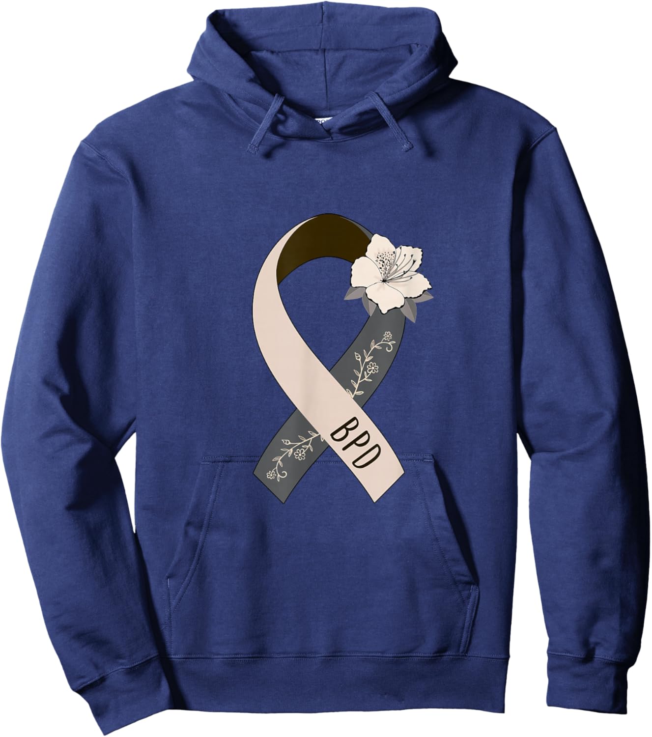BPD Floral Awareness Ribbon Hoodie - Hoodie | Navy