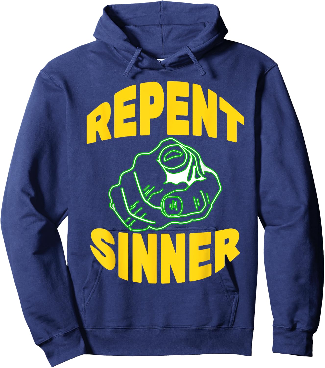 Repent Sinner - Funny Christian Jesus Bible Hoodie - Hoodie | Navy
