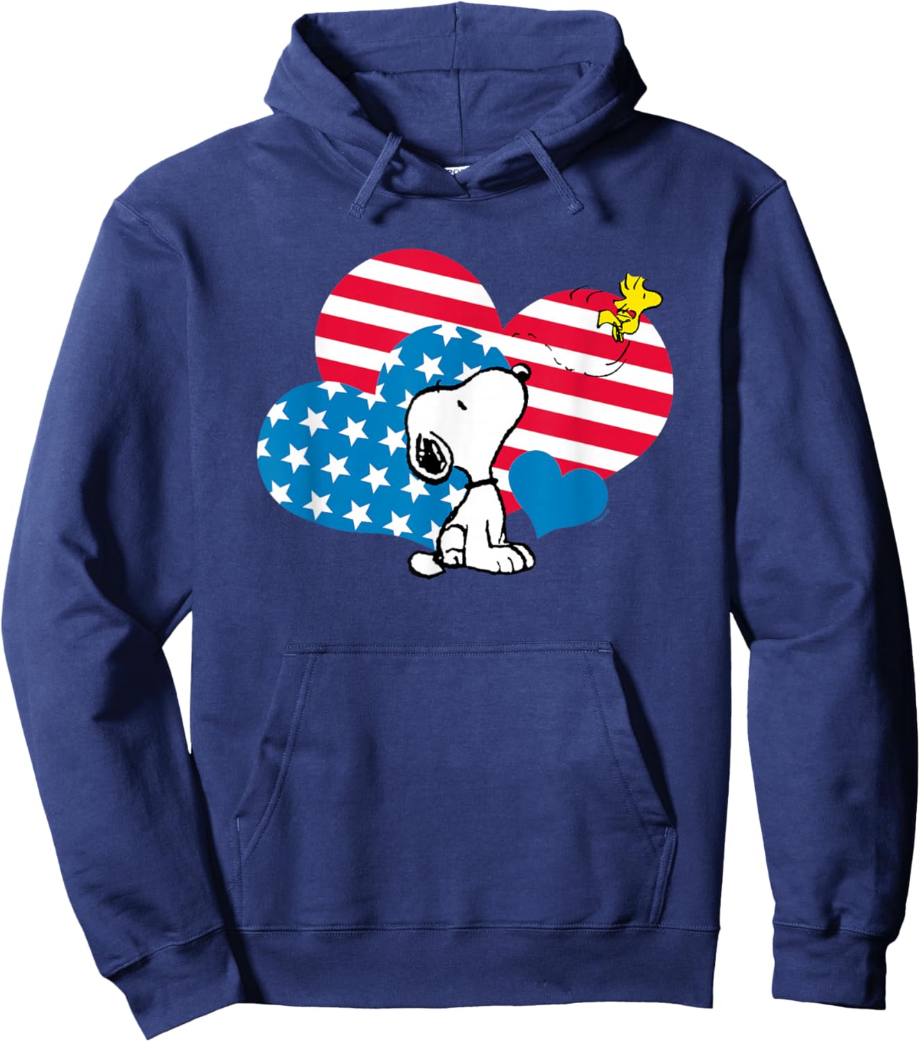 Peanuts - Snoopy Flag Hearts Hoodie - Hoodie | Navy
