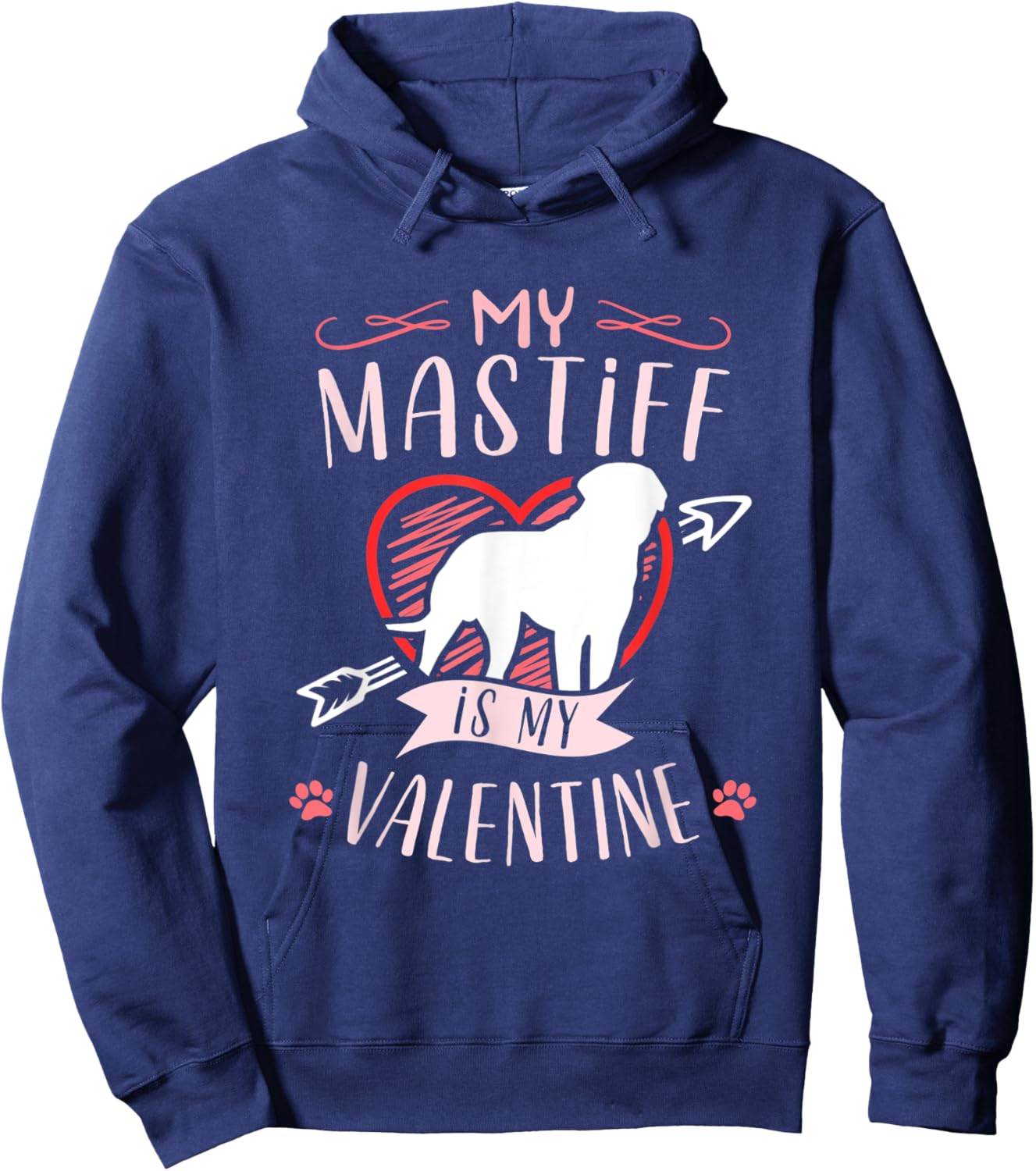 Valentine's day - Mastiff Dog Valentine Hoodie - Hoodie | Navy