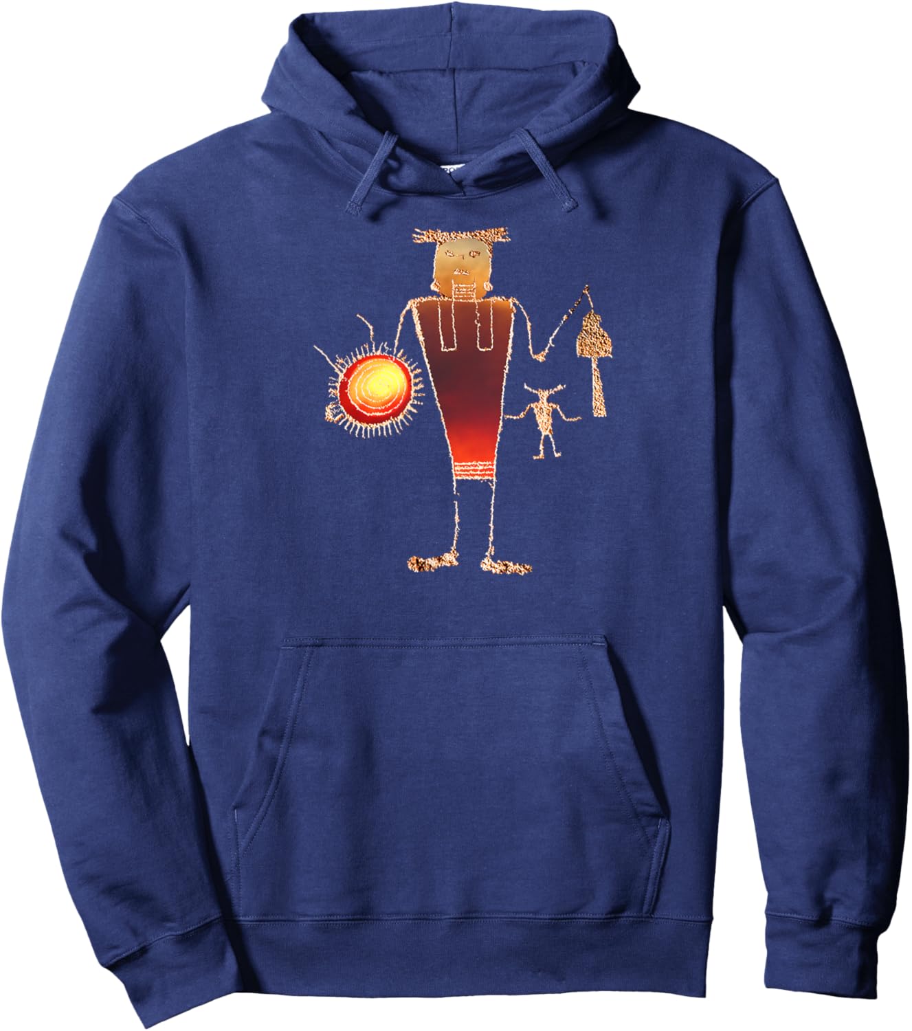 Sun Spiral Petroglyph. Hoodie - Hoodie | Navy