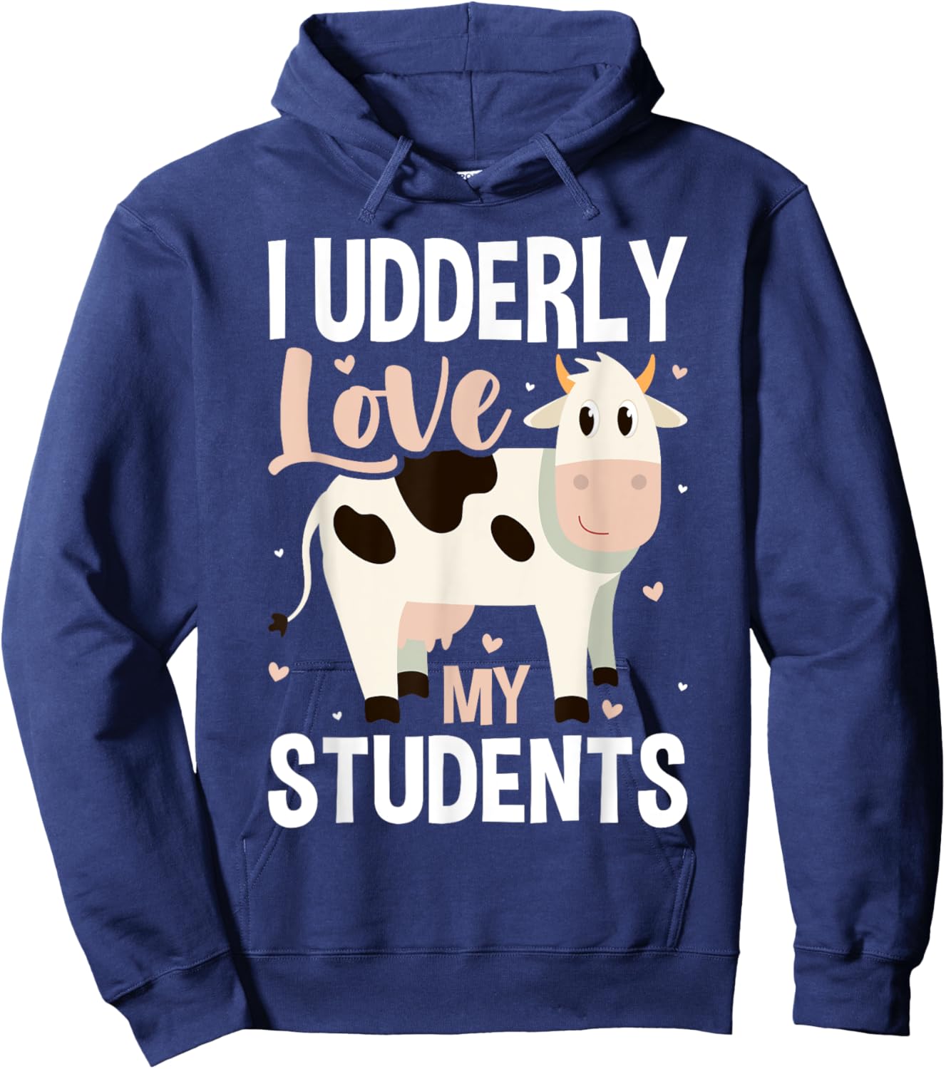 Cow Teacher Lover Women Girls Kids Hoodie - Hoodie | Navy