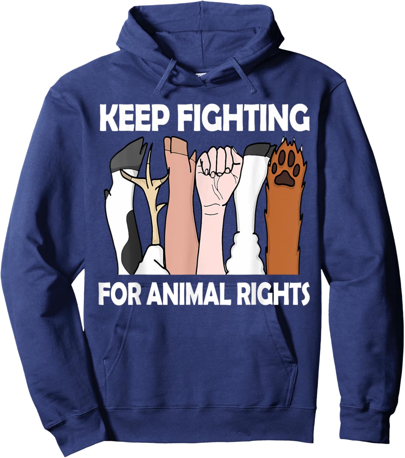Keep Fighting For Animal Right Hoodie - Hoodie | Navy