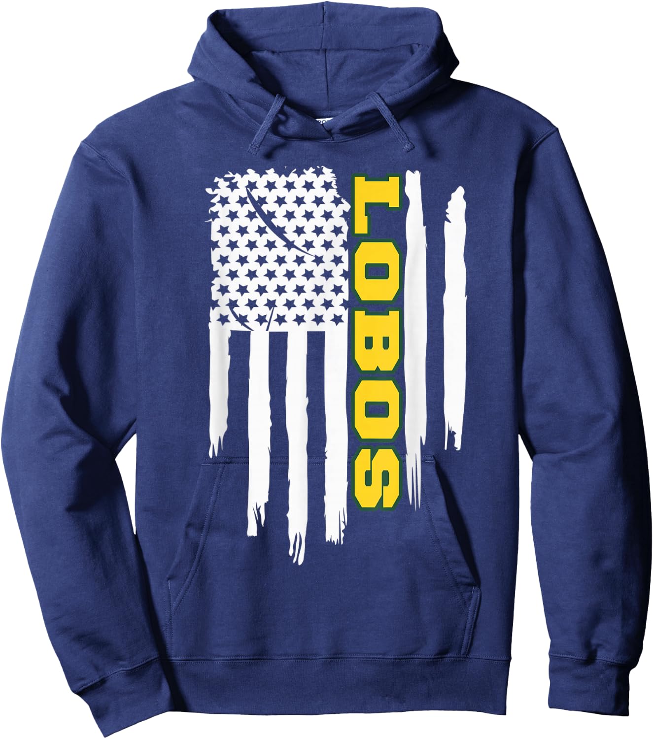 Longview Lobos American Flag Hoodie - Hoodie | Navy