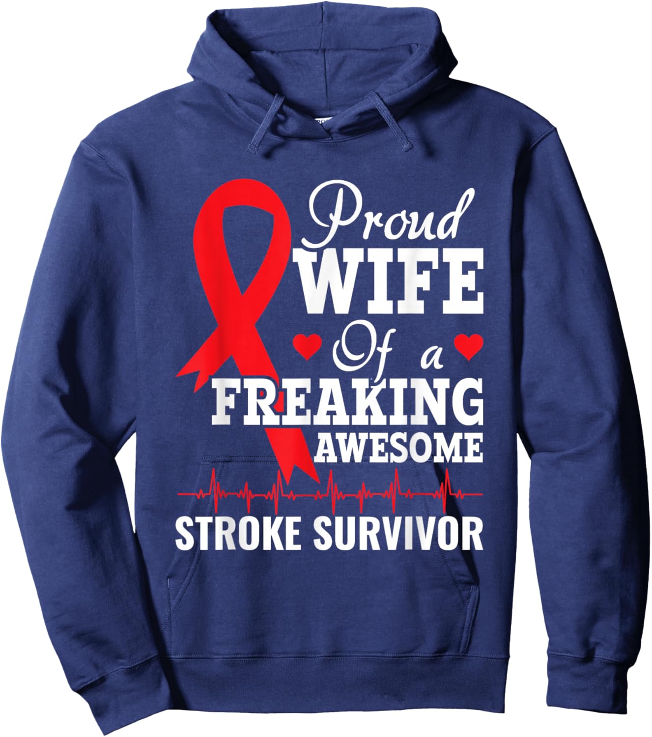 Proud Woman Stroke Survivor - Recovery Hoodie - Hoodie | Navy