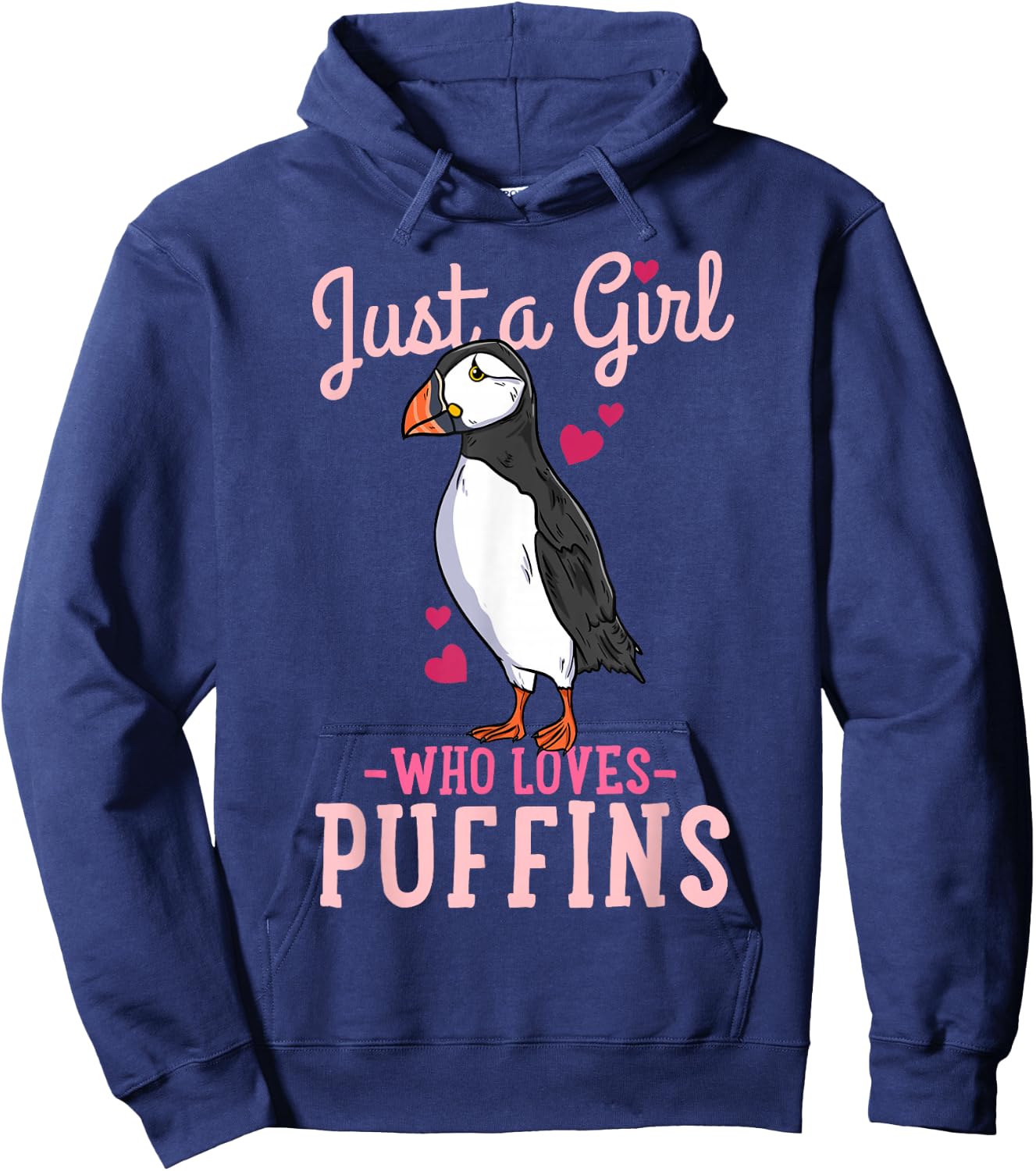 Puffin Iceland Just a Girl Who Loves Puffins Hoodie - Hoodie | Navy