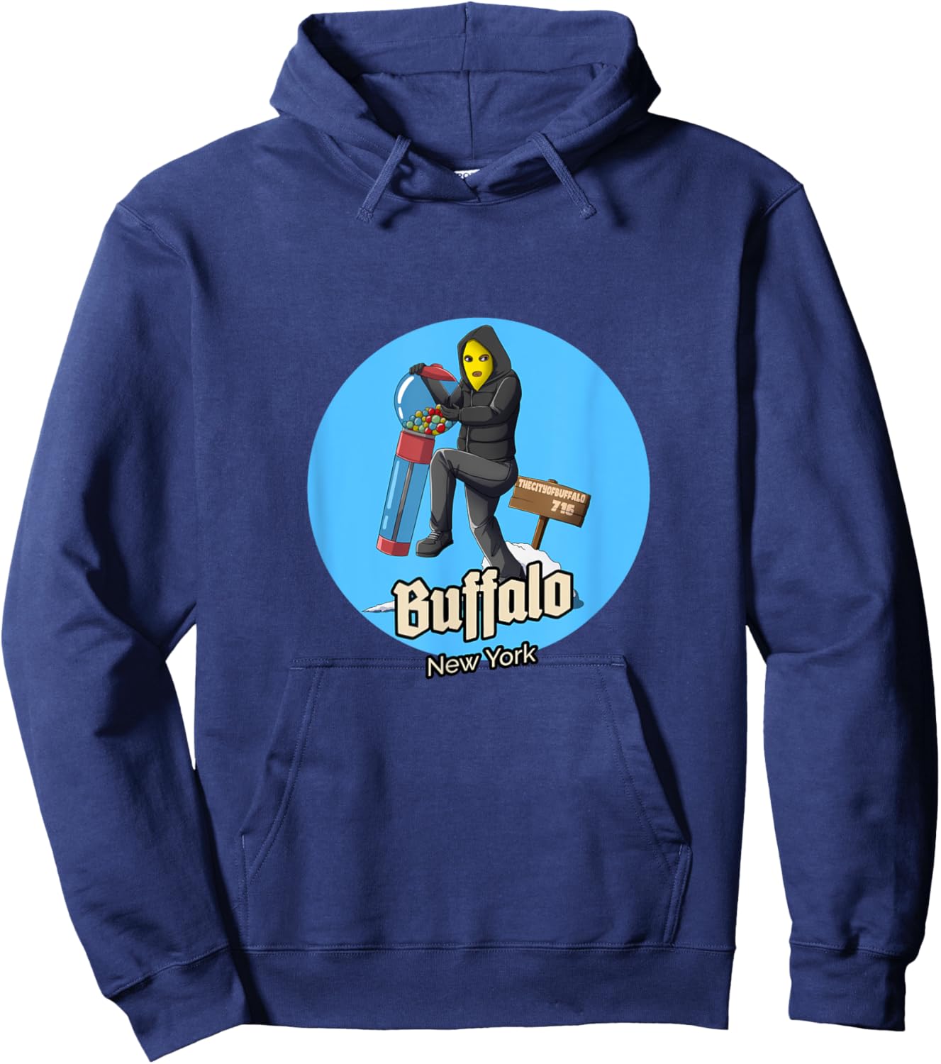 Gumball Gangster Buffalo NY SKI mask Hoodie - Hoodie | Navy