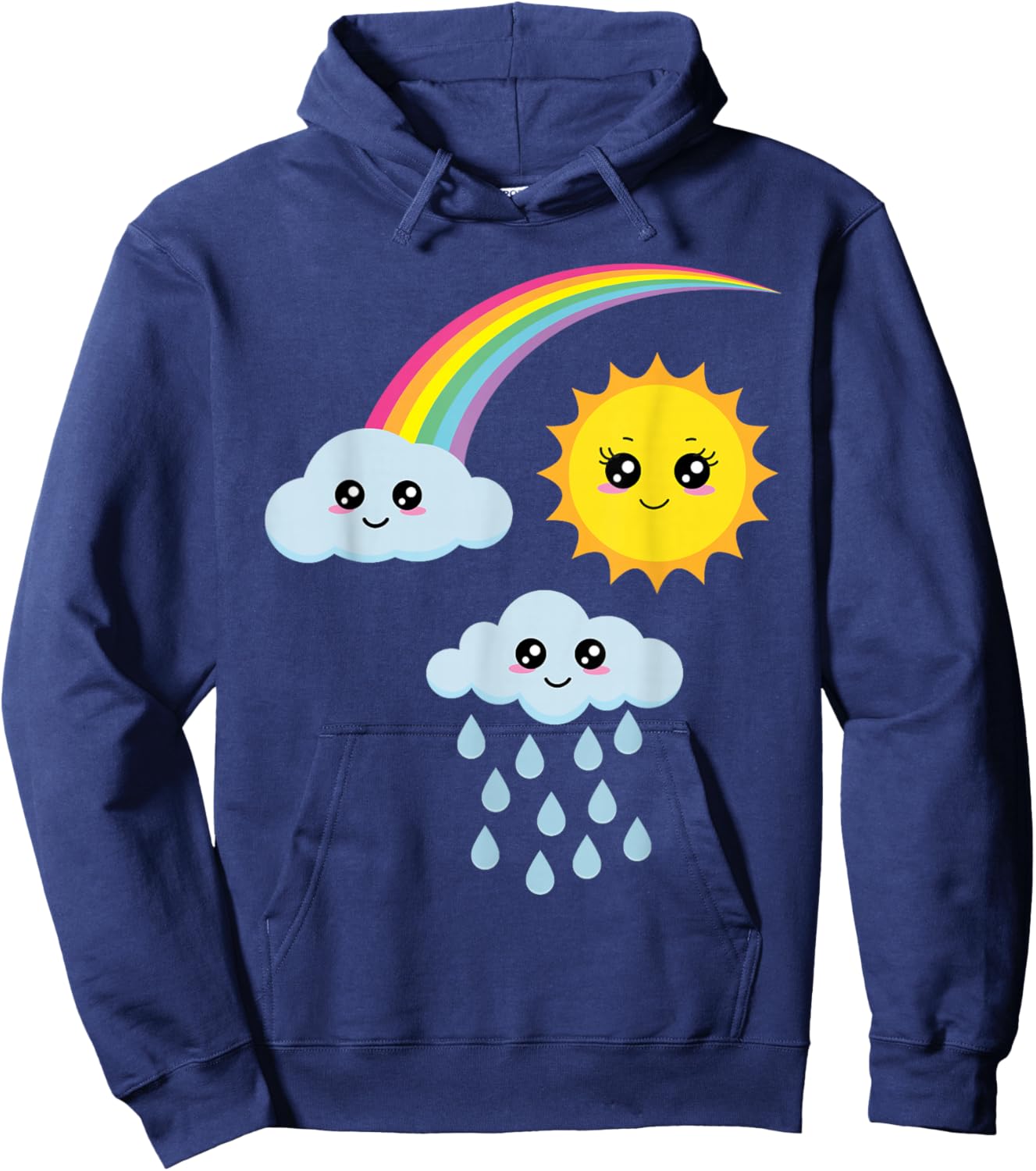 Kawaii Sonne Wolke Regenbogen Hoodie - Hoodie | Navy