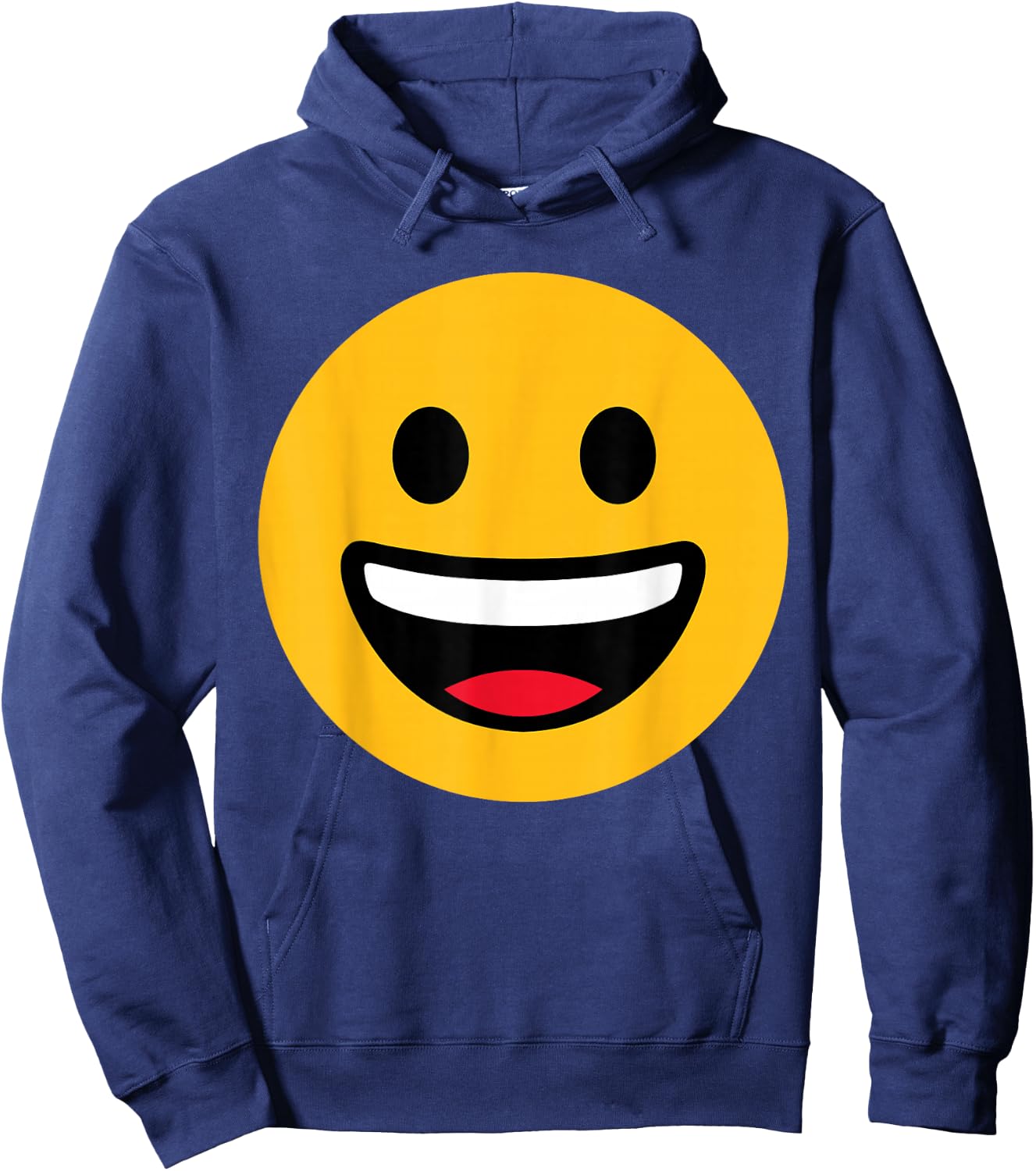 Funny Emoticon Grinning Face Happy Hoodie - Hoodie | Navy