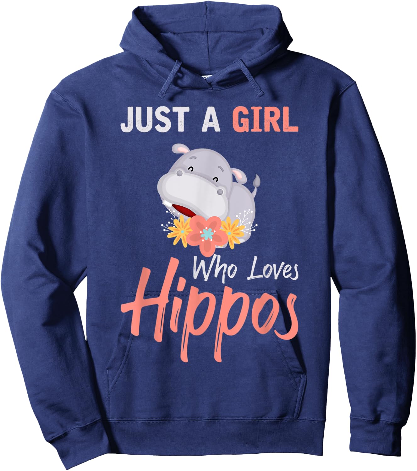 Africa Animal Hippo Girls Women Gift Hippo Hoodie - Hoodie | Navy