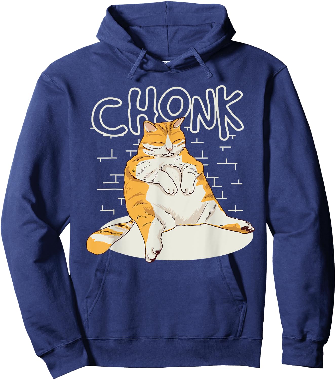 Fat Cat Chonk Scale Chonky Meme Chonker Cat Hoodie - Hoodie | Navy