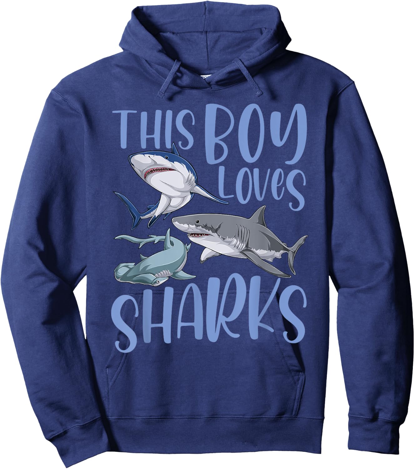 Shark Lover Kids This Boy Loves Sharks Hoodie - Hoodie | Navy
