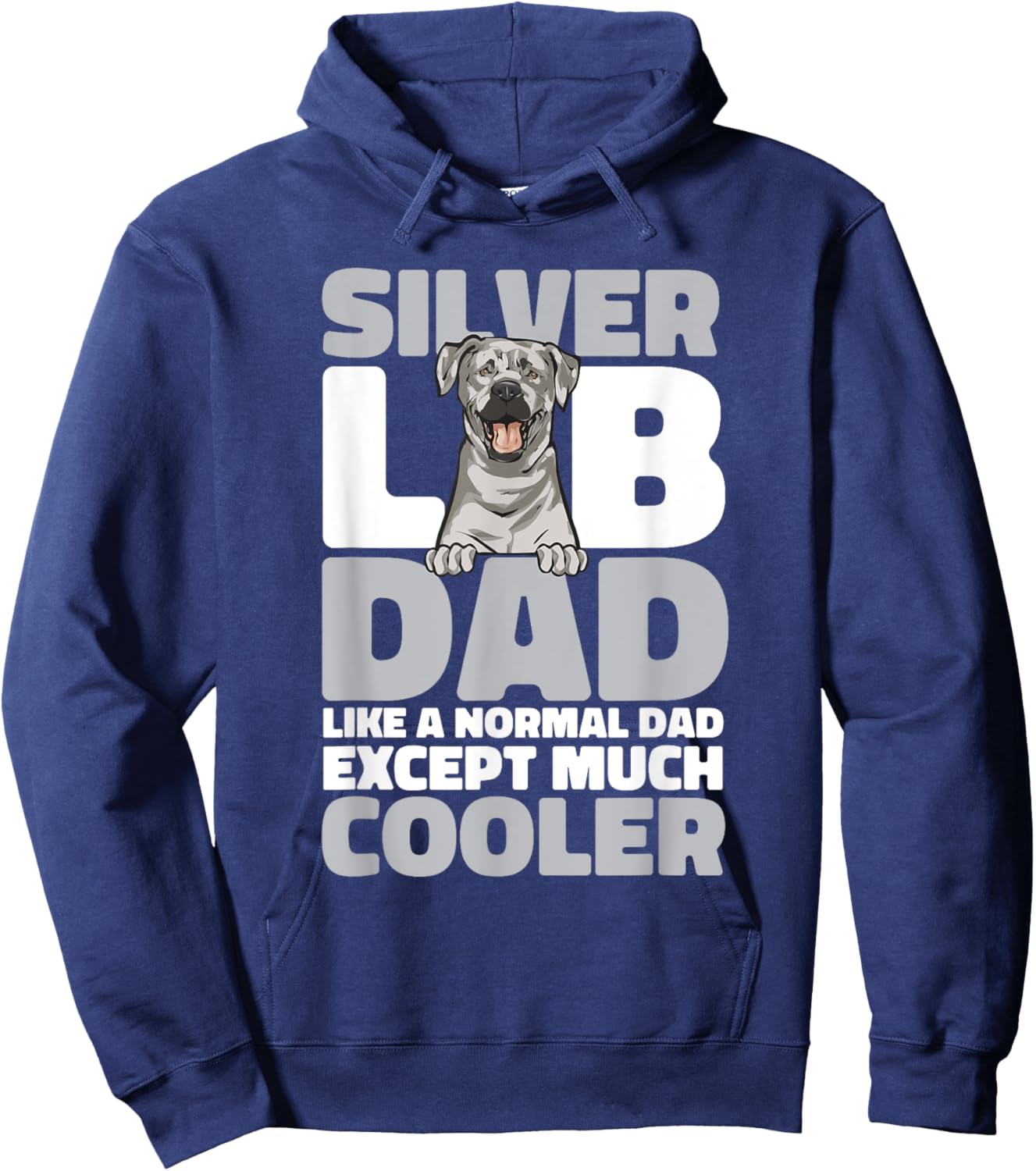 Silver Labrador Retriever Silver Lab Dad Hoodie - Hoodie | Navy