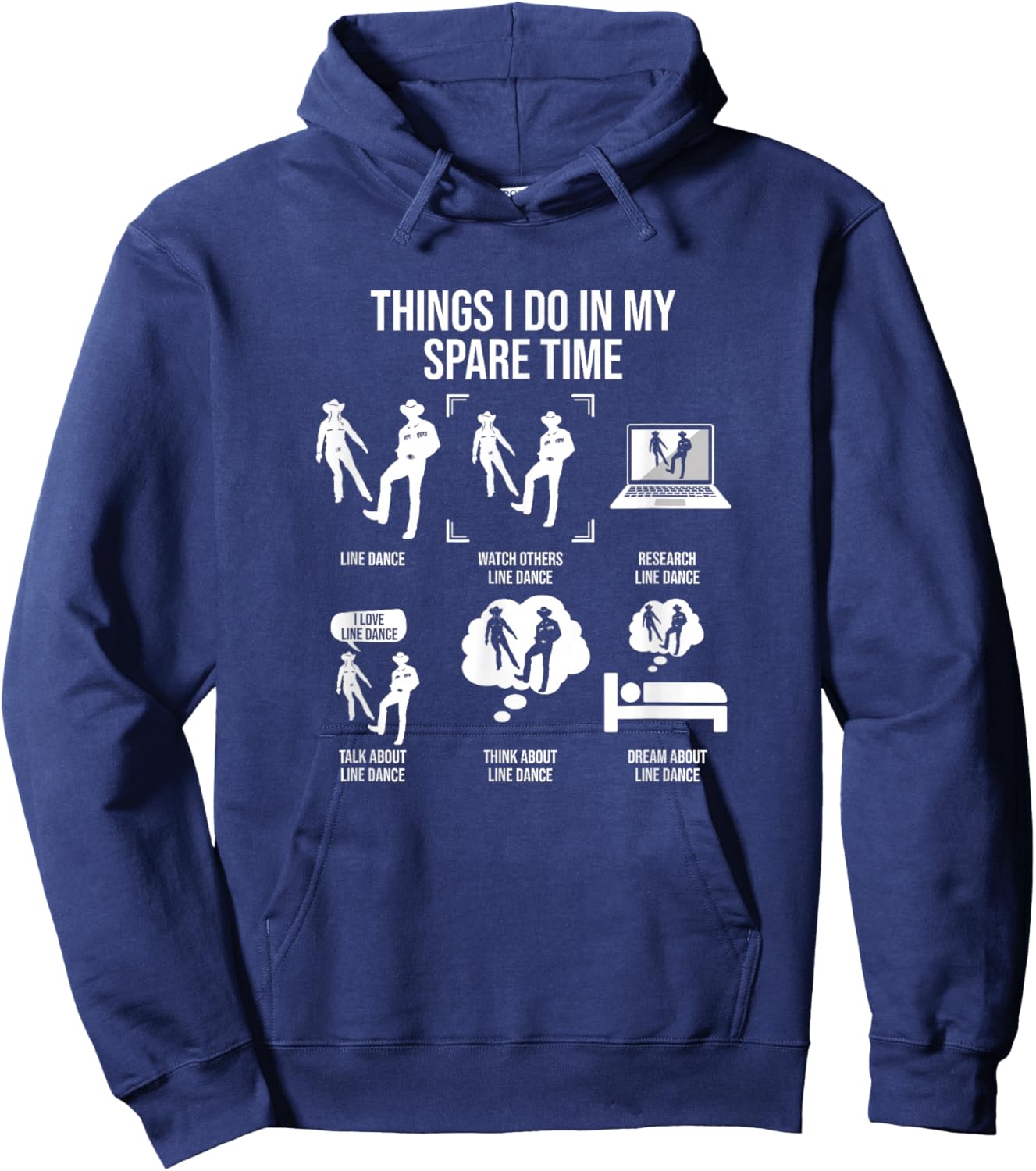 Things I Do In My Spare Time, Funny Line Dance Hoodie - Hoodie | Navy