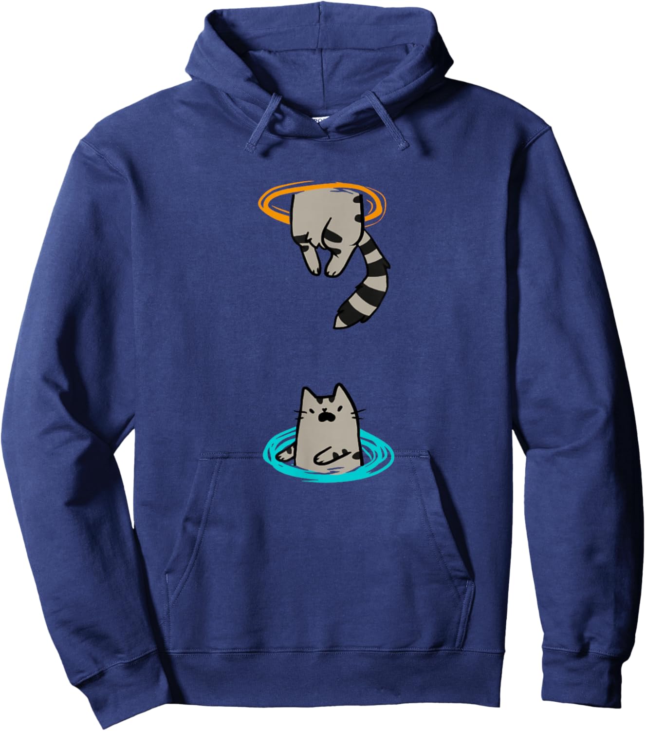 Portal Cat Funny Video Game Animal Hoodie - Hoodie | Navy
