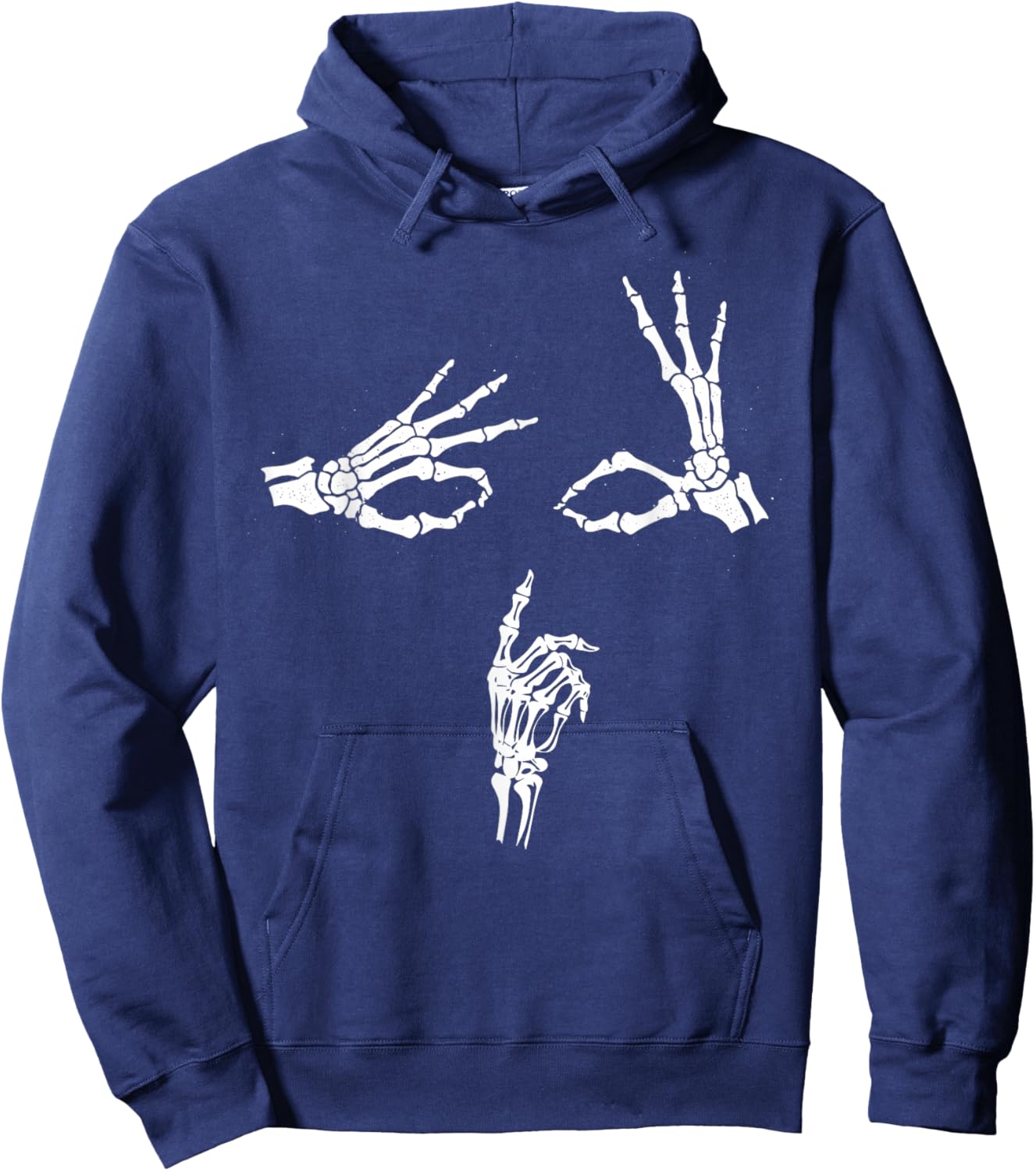 Skeleton Hands Face Shhh Say Less... Hoodie - Hoodie | Navy