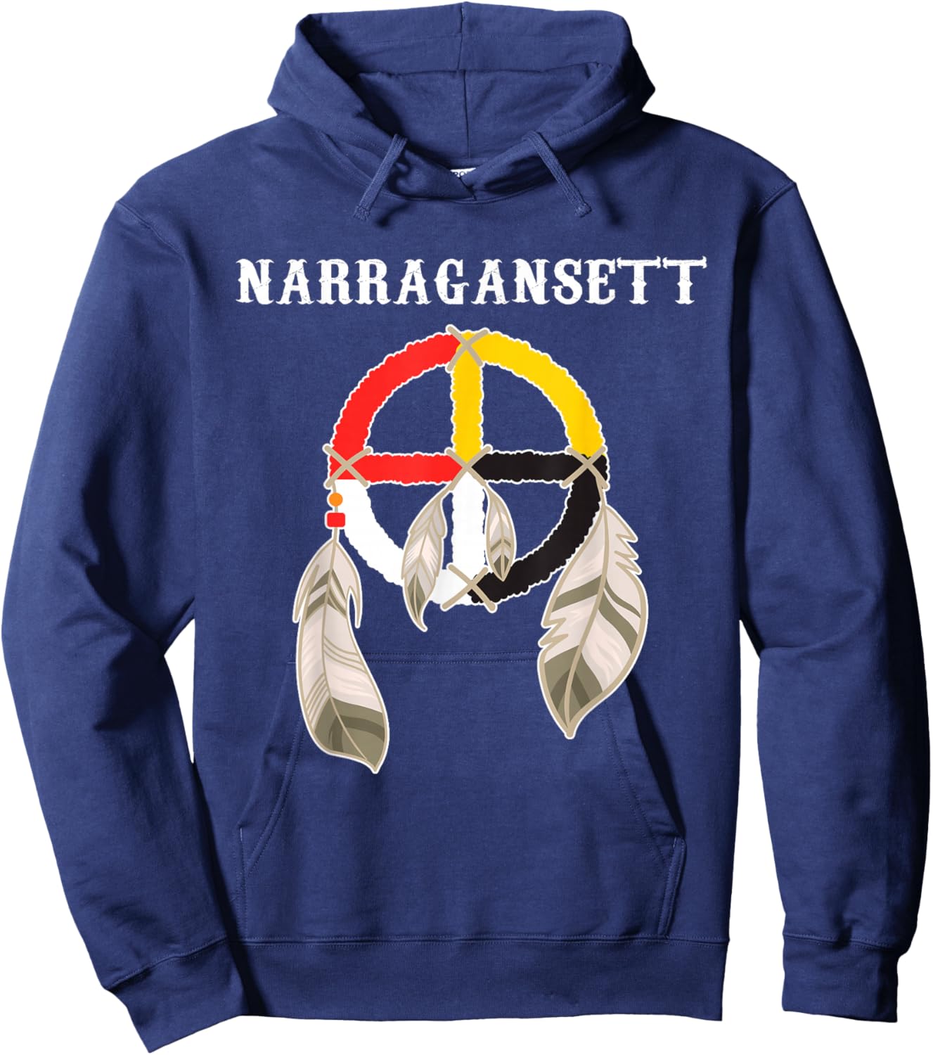 Narragansett Indian Nation Tribe Medicine wheel Hoodie - Hoodie | Navy