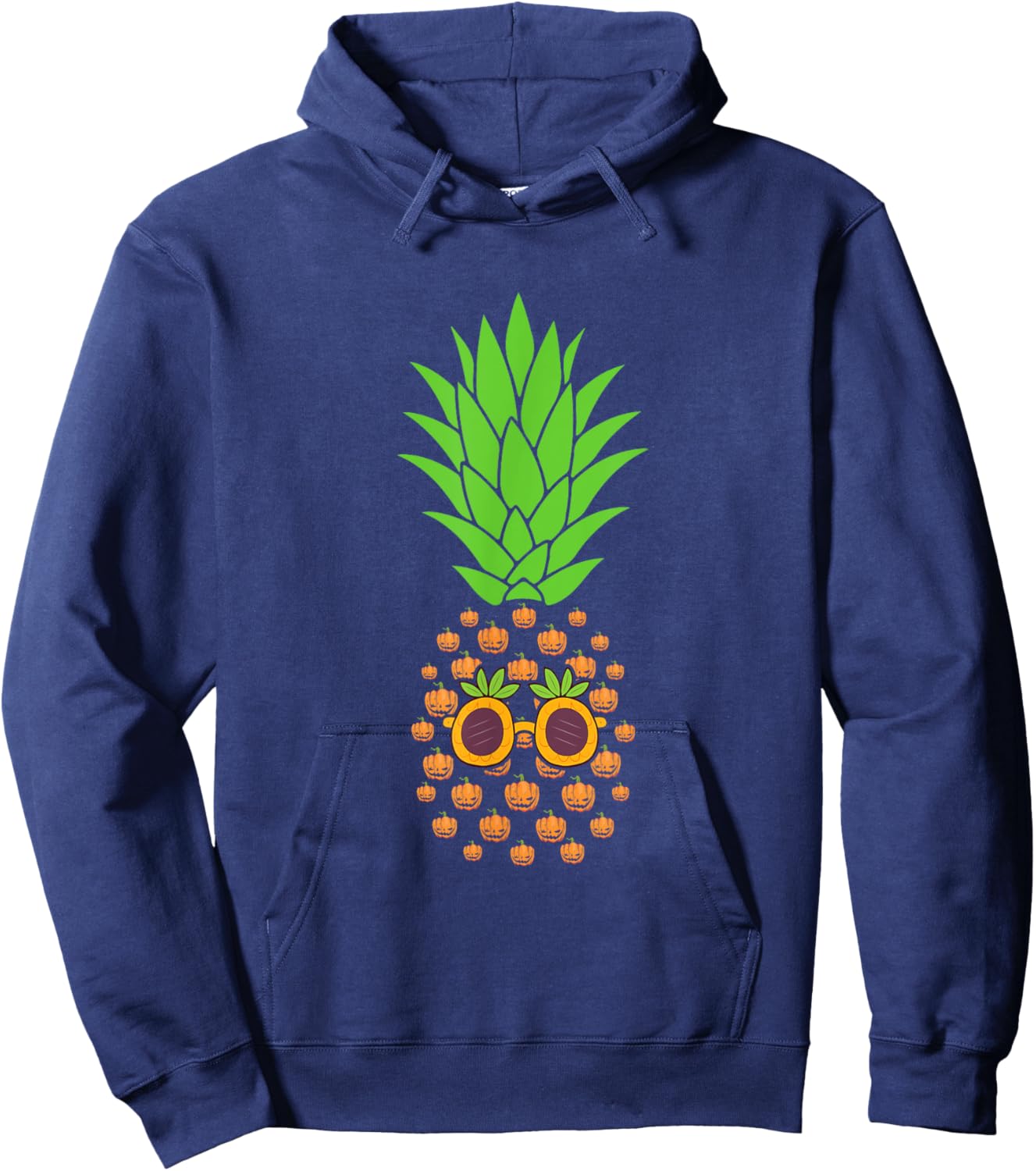 Funny Halloween Pineapple Pumpkin Hoodie - Hoodie | Navy