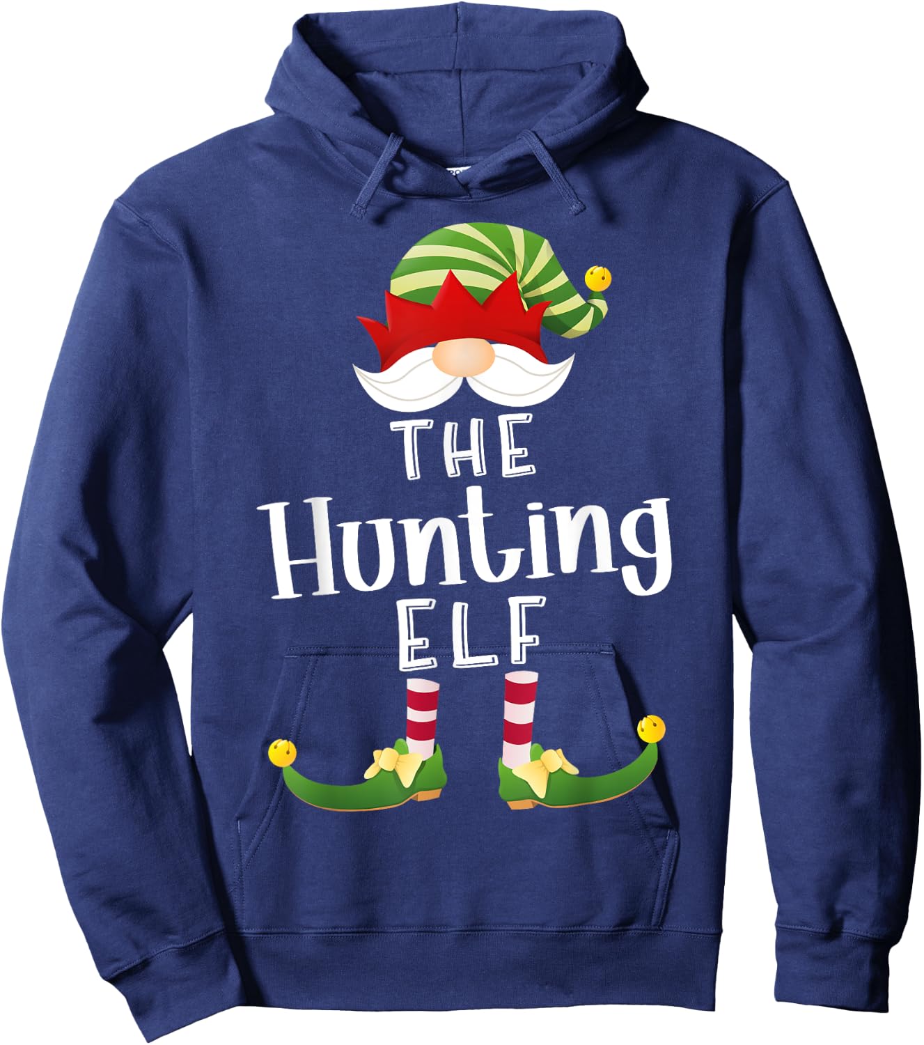 Hunting Elf Group Christmas Funny Pajama Party Hoodie - Hoodie | Navy