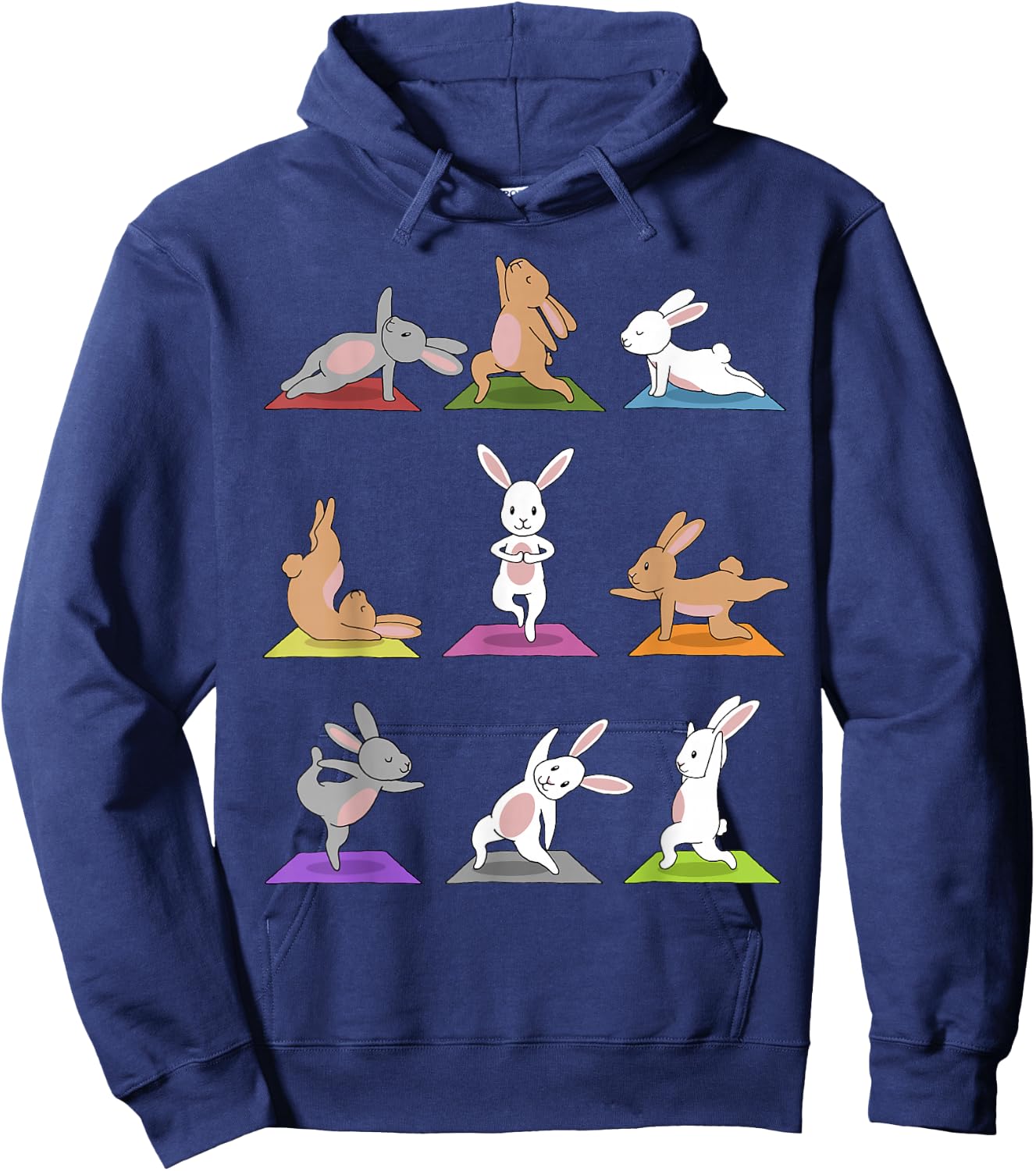 Bunny Yoga Funny Rabbits in Yoga Poses Sports Hoodie - Hoodie | Navy