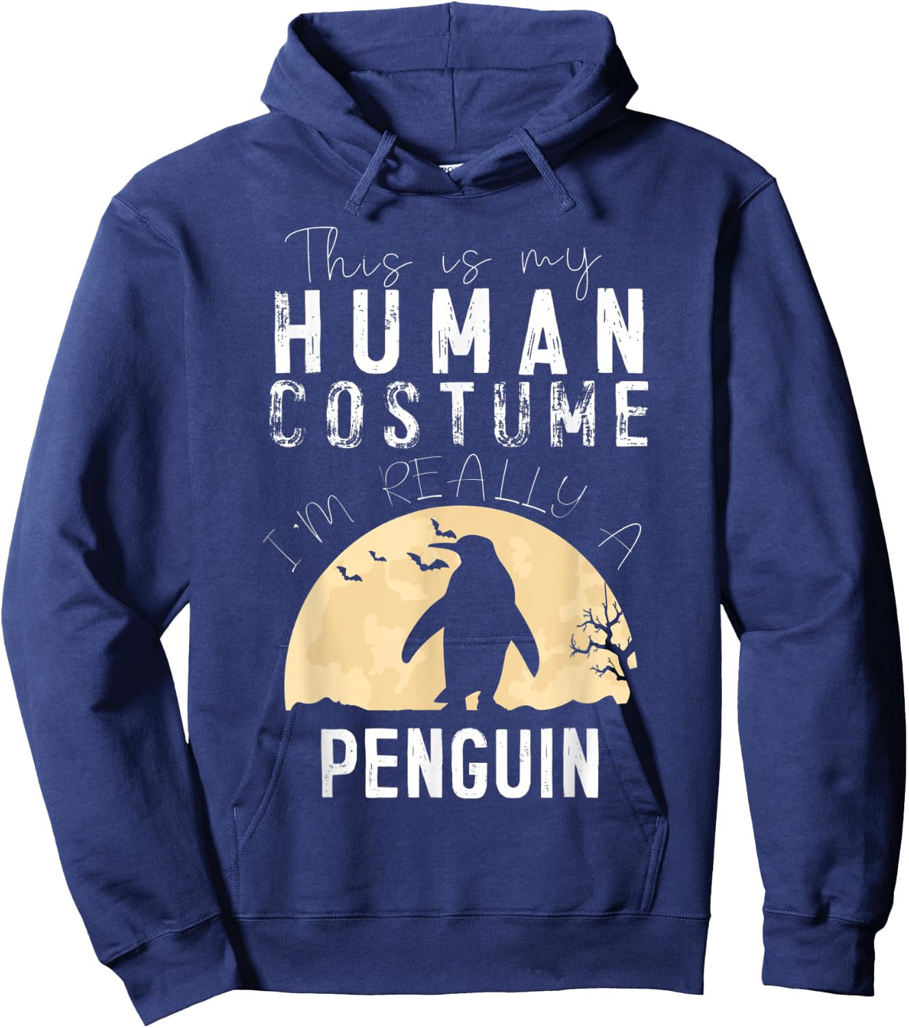 Halloween Human Costume Penguin Creepy Horror Hoodie - Hoodie | Navy