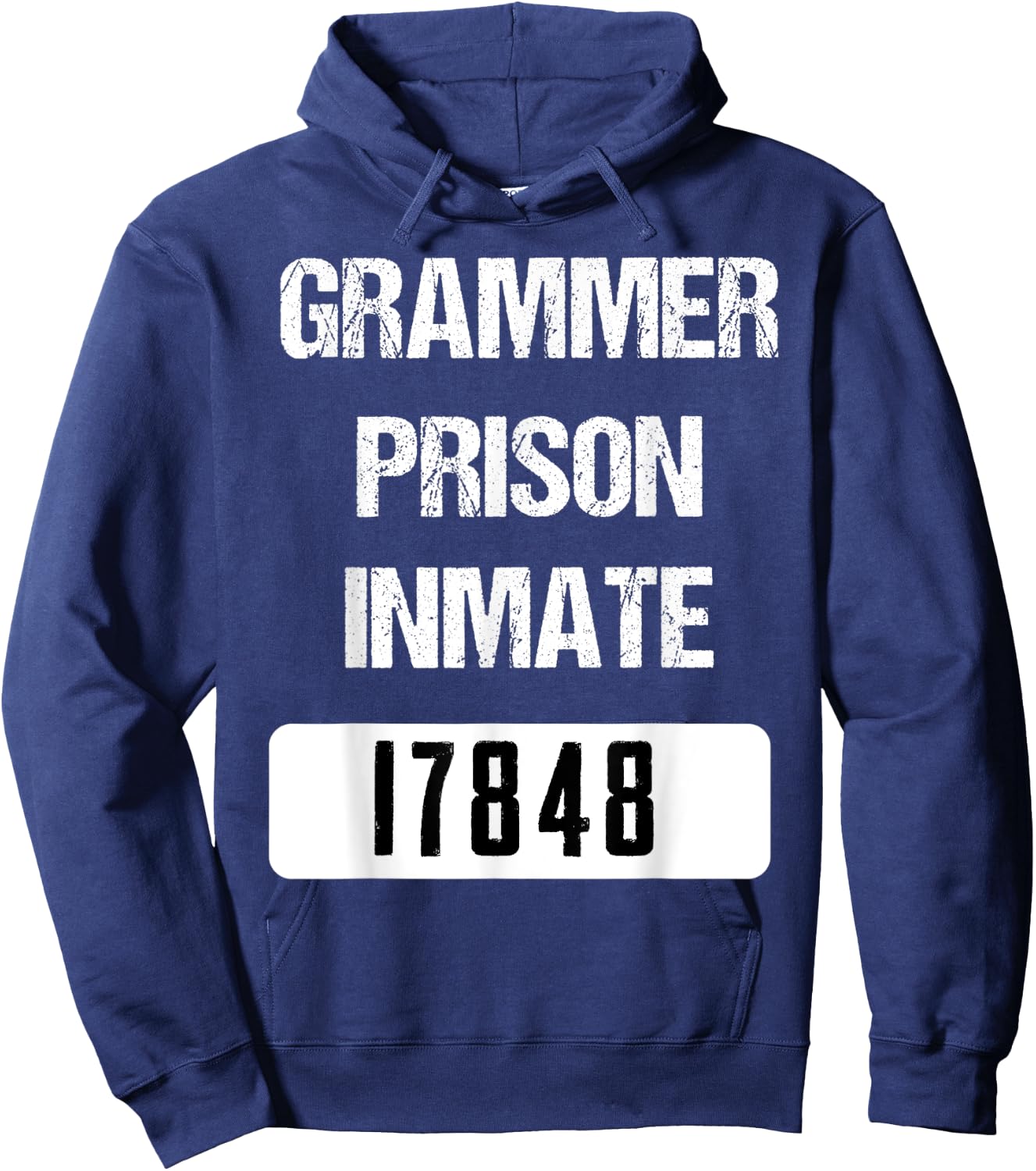 Funny English Grammar Police Inmate Hoodie - Hoodie | Navy