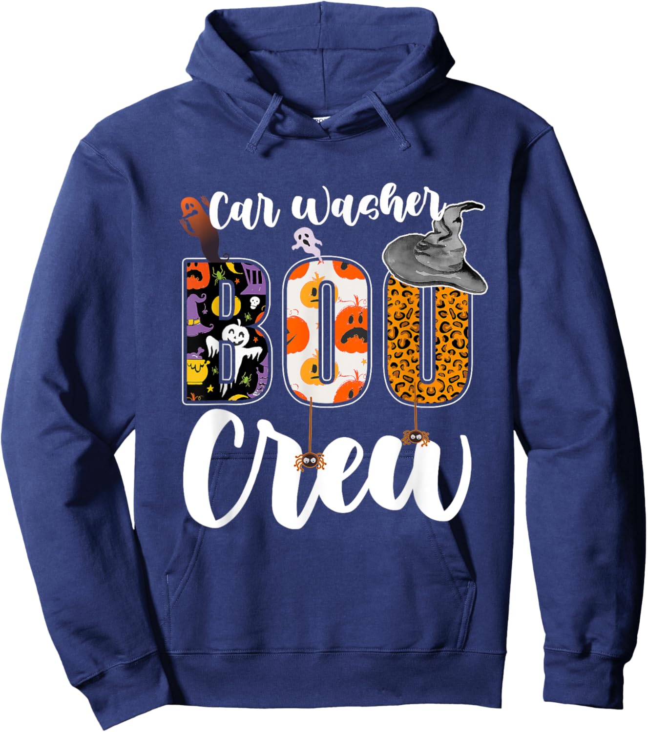 Car Washer Boo Crew Halloween Matching Carwash Hoodie - Hoodie | Navy