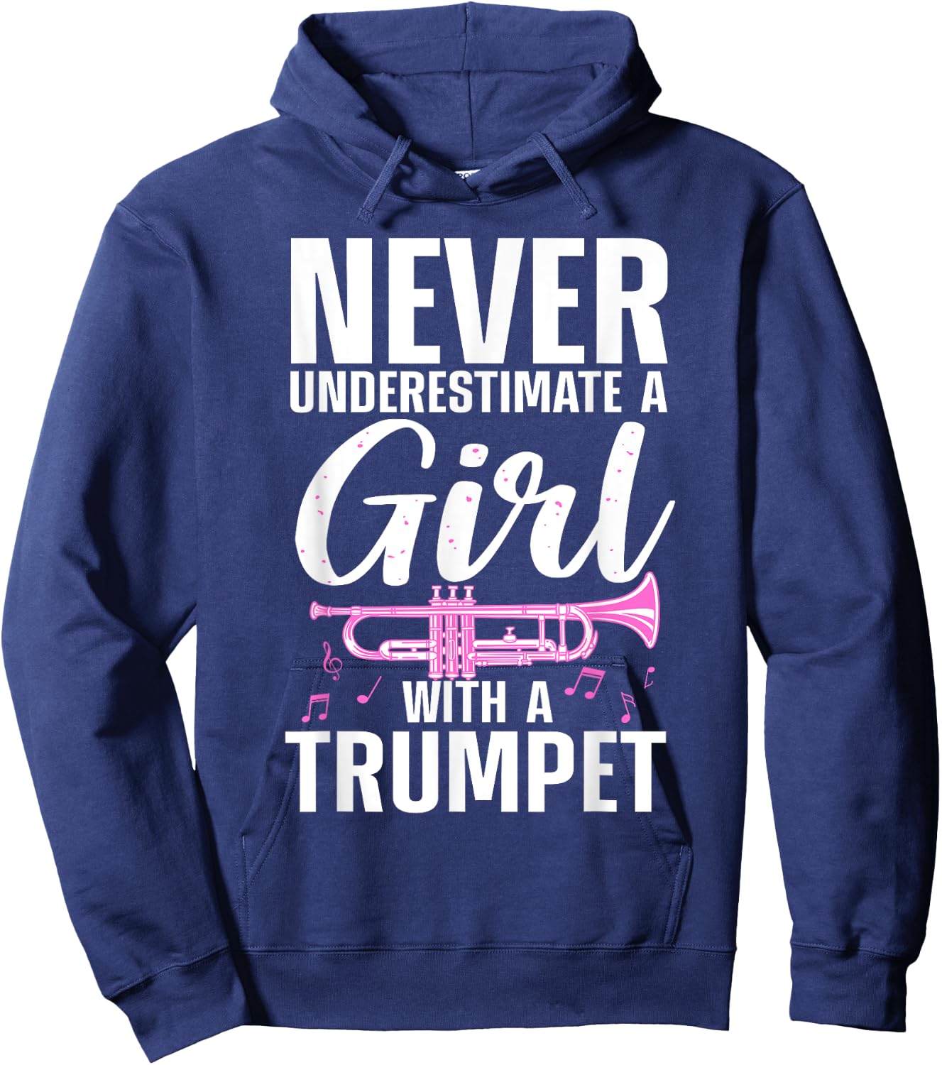Cool Trumpet Girls Marching Band Trumpet Player Hoodie - Hoodie | Navy
