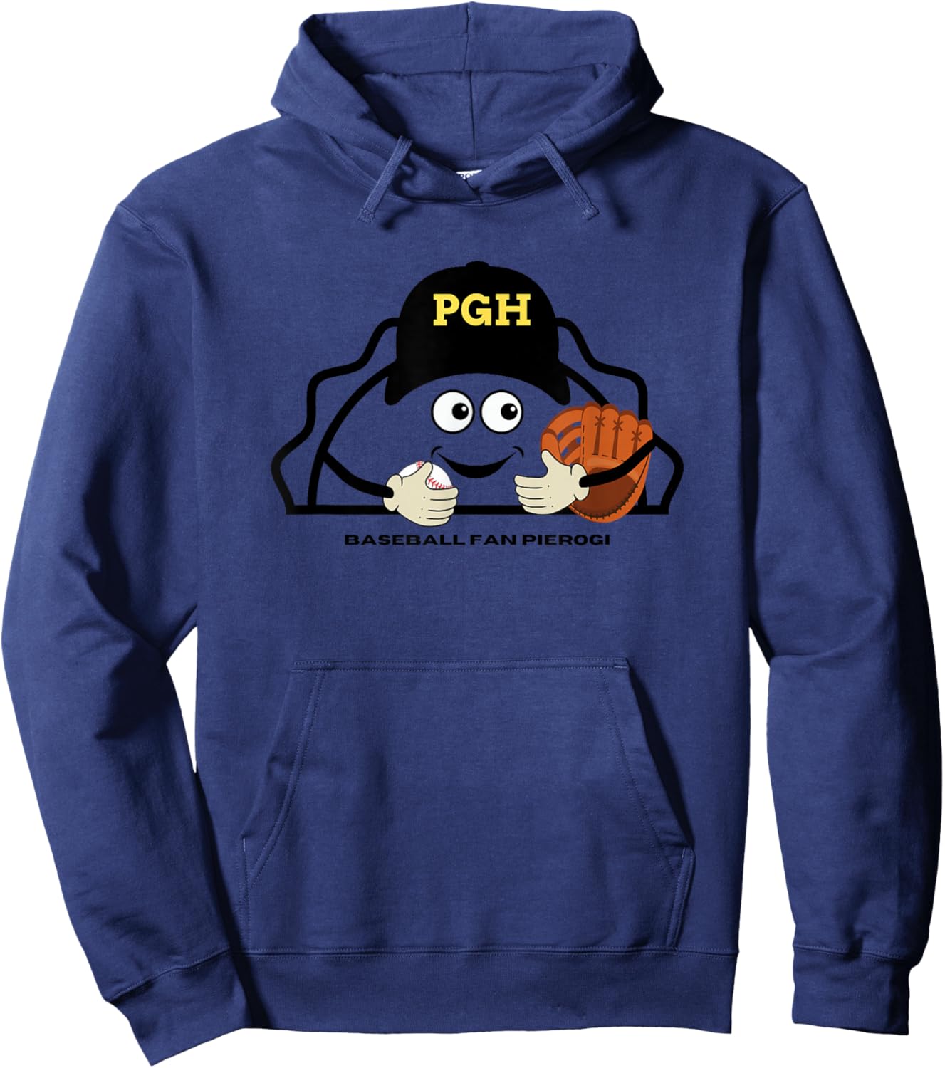 Pittsburgh Baseball Pierogi Yinzer Fan Hoodie - Hoodie | Navy