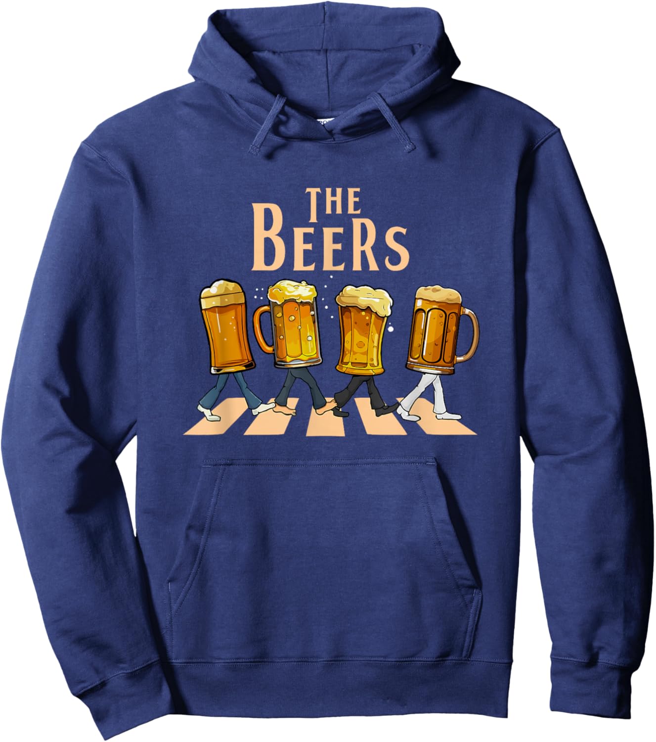 The Beers Abbey Road Parody Funny Beer Lovers Hoodie - Hoodie | Navy