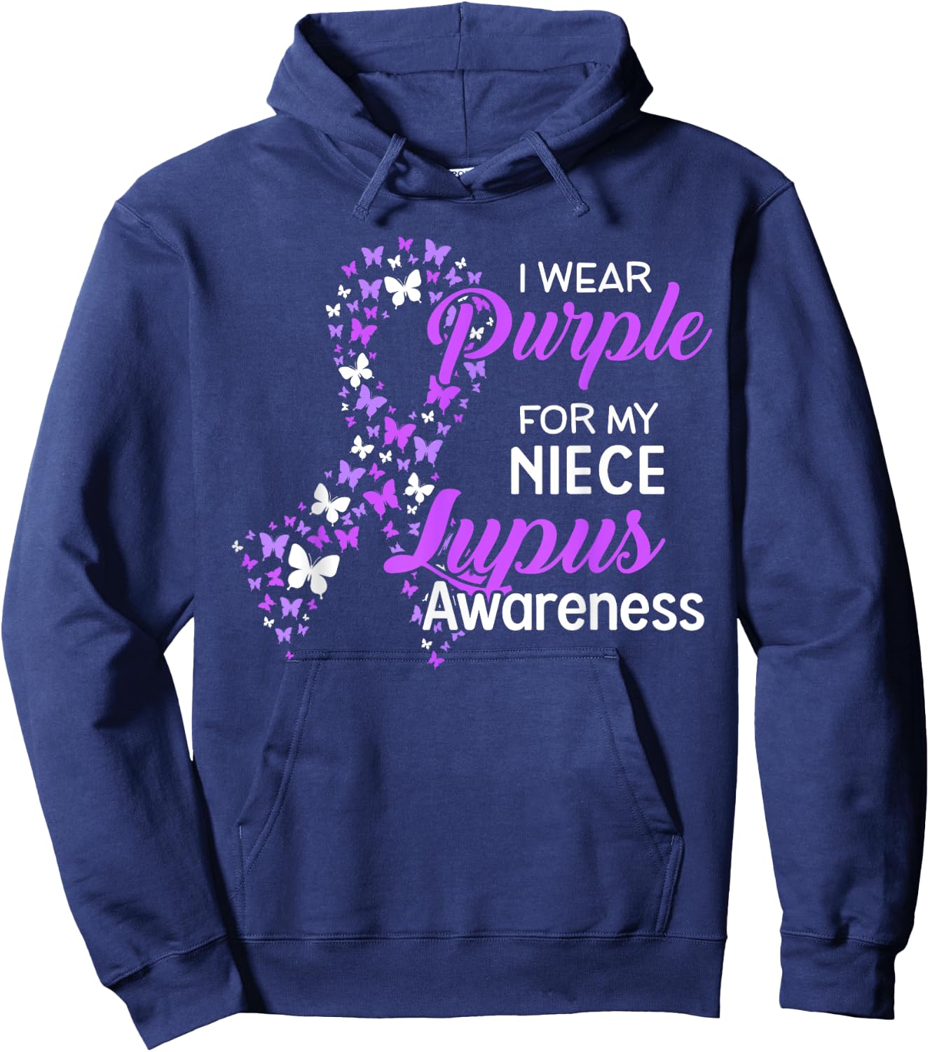 I Wear Purple For NIECE Lupus Awareness gifts Hoodie - Hoodie | Navy