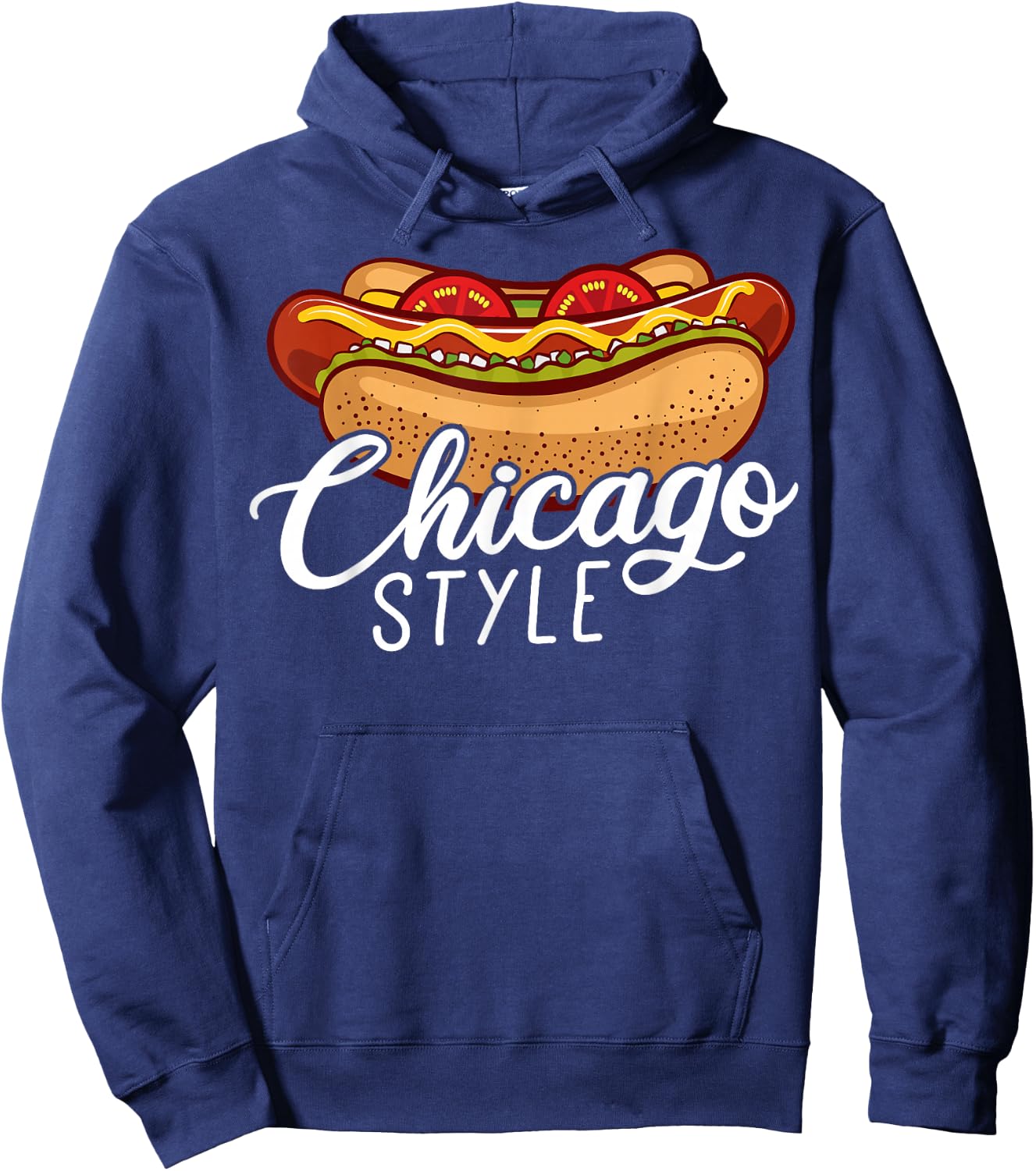 Chicago Style HOT Dog Gift Hotdog Hoodie - Hoodie | Navy