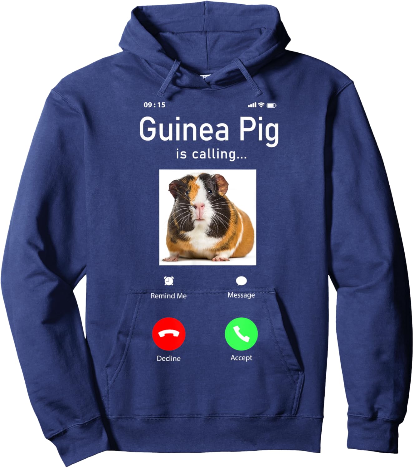 Guinea Pig Phone Display Guinea Pig Is Calling Hoodie - Hoodie | Navy
