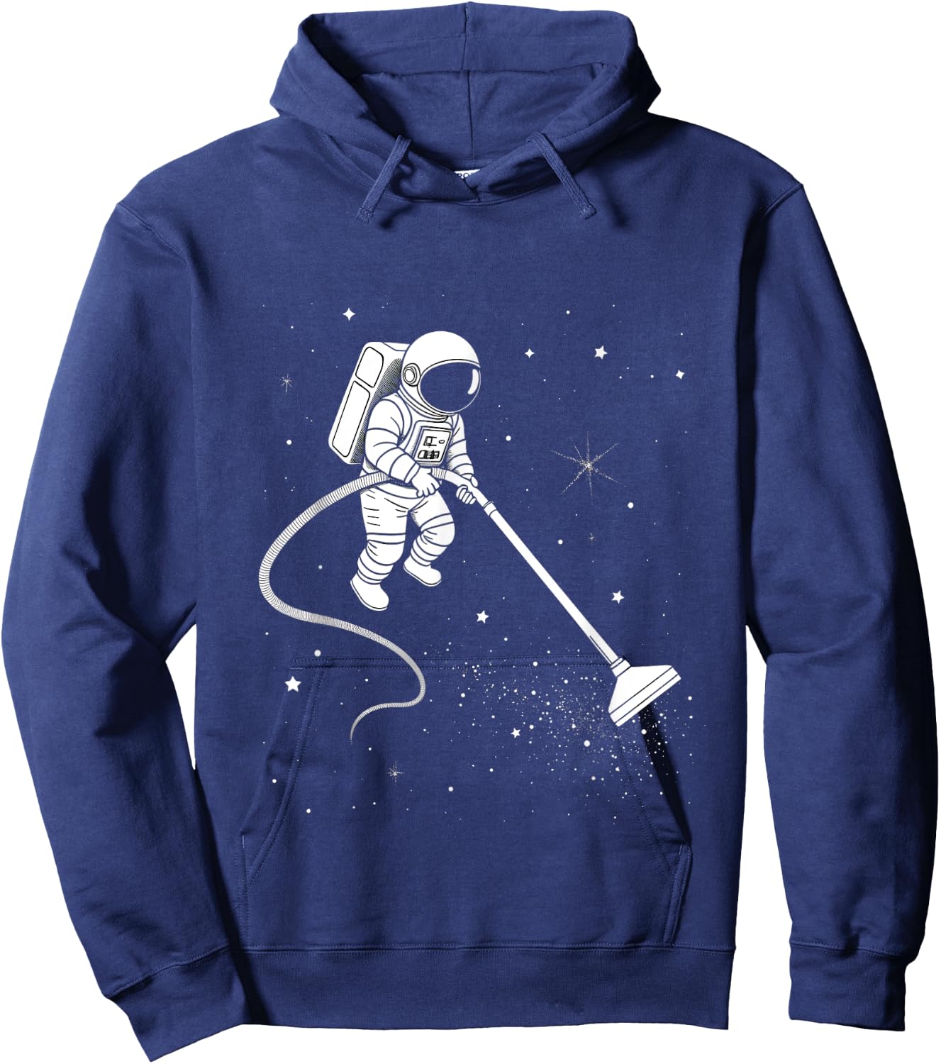Astronaut Cleaning Stars Funny Space Design Hoodie - Hoodie | Navy