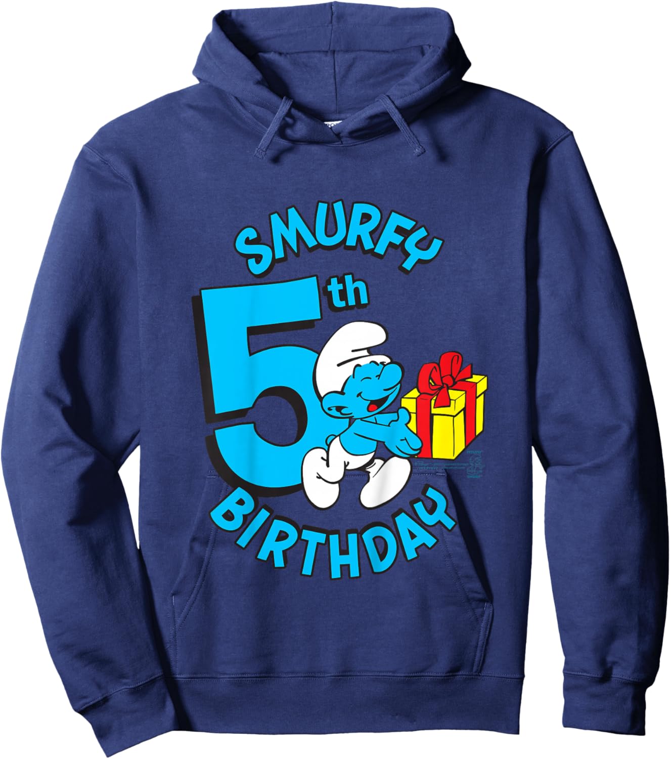 Kids The Smurfs Smurfy 5th Birthday Hoodie - Hoodie | Navy