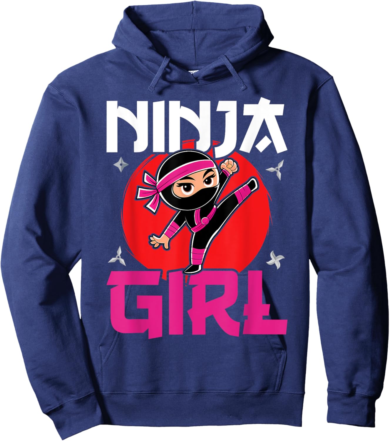 Cute Ninja Fighter Costume Ninja Girl Hoodie - Hoodie | Navy