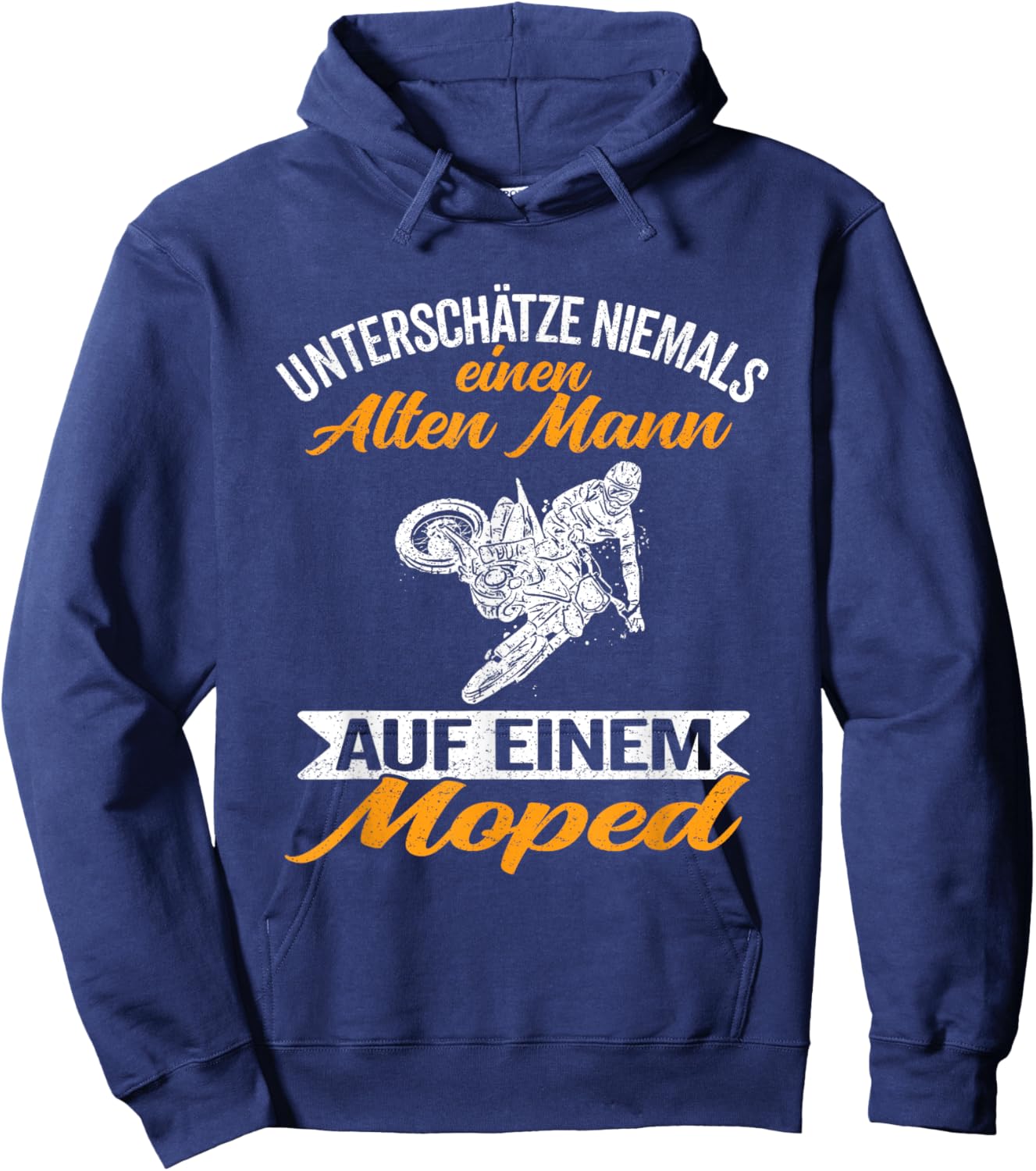 Motorrad Moped Alter Mann Hoodie - Hoodie | Navy