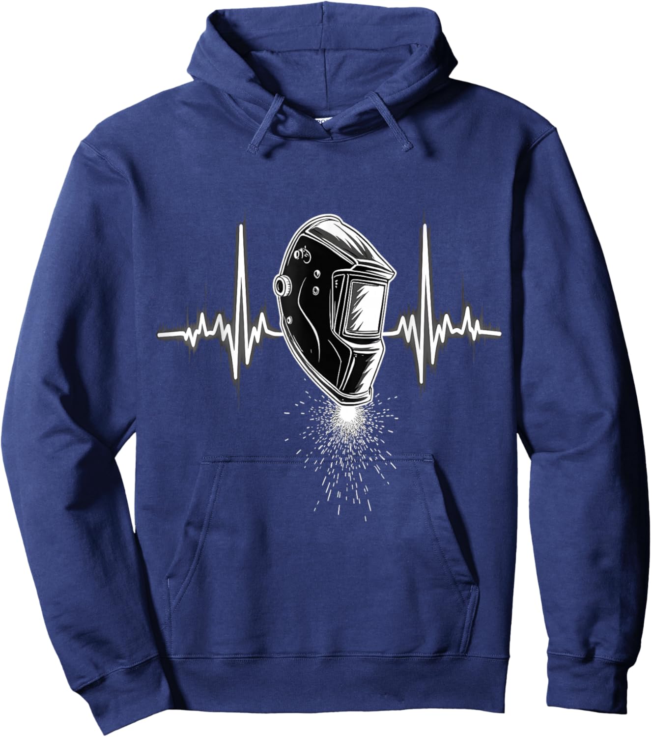 Welding Helmet Heartbeat Hoodie - Hoodie | Navy