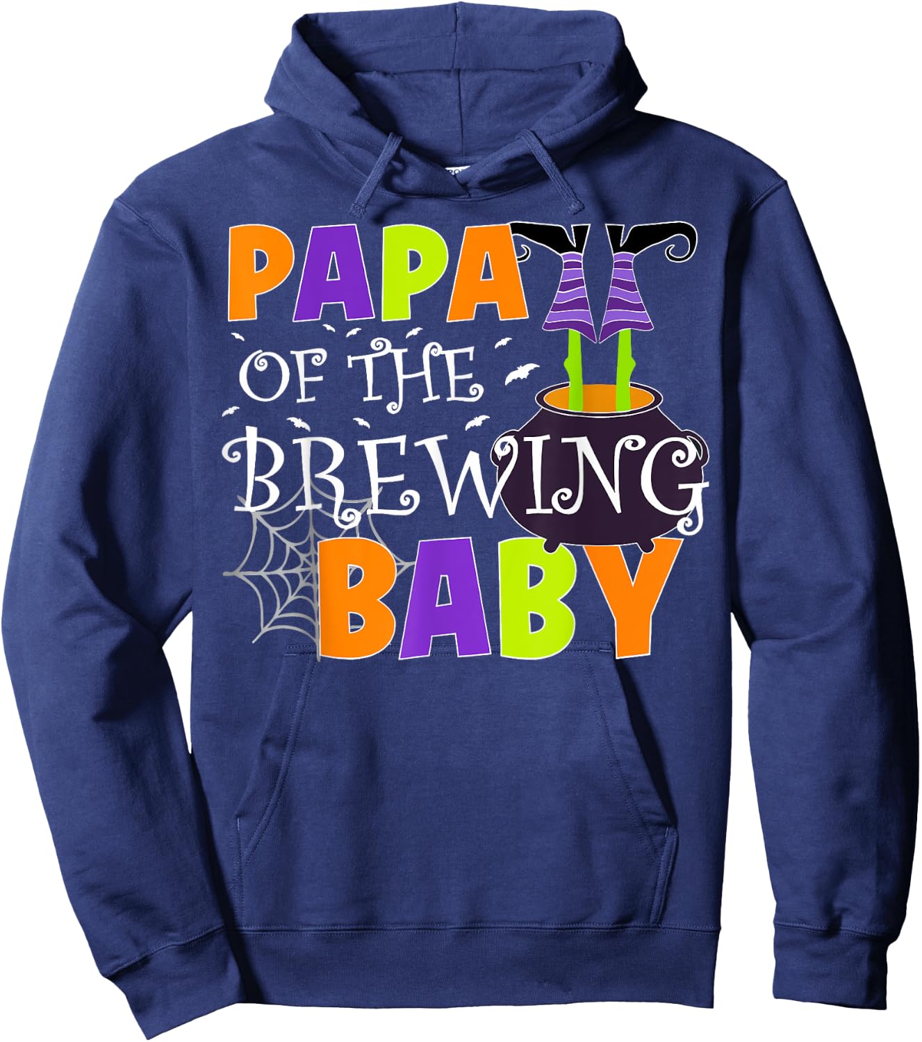 Papa Of The Brewing Baby Halloween Witch Hoodie - Hoodie | Navy