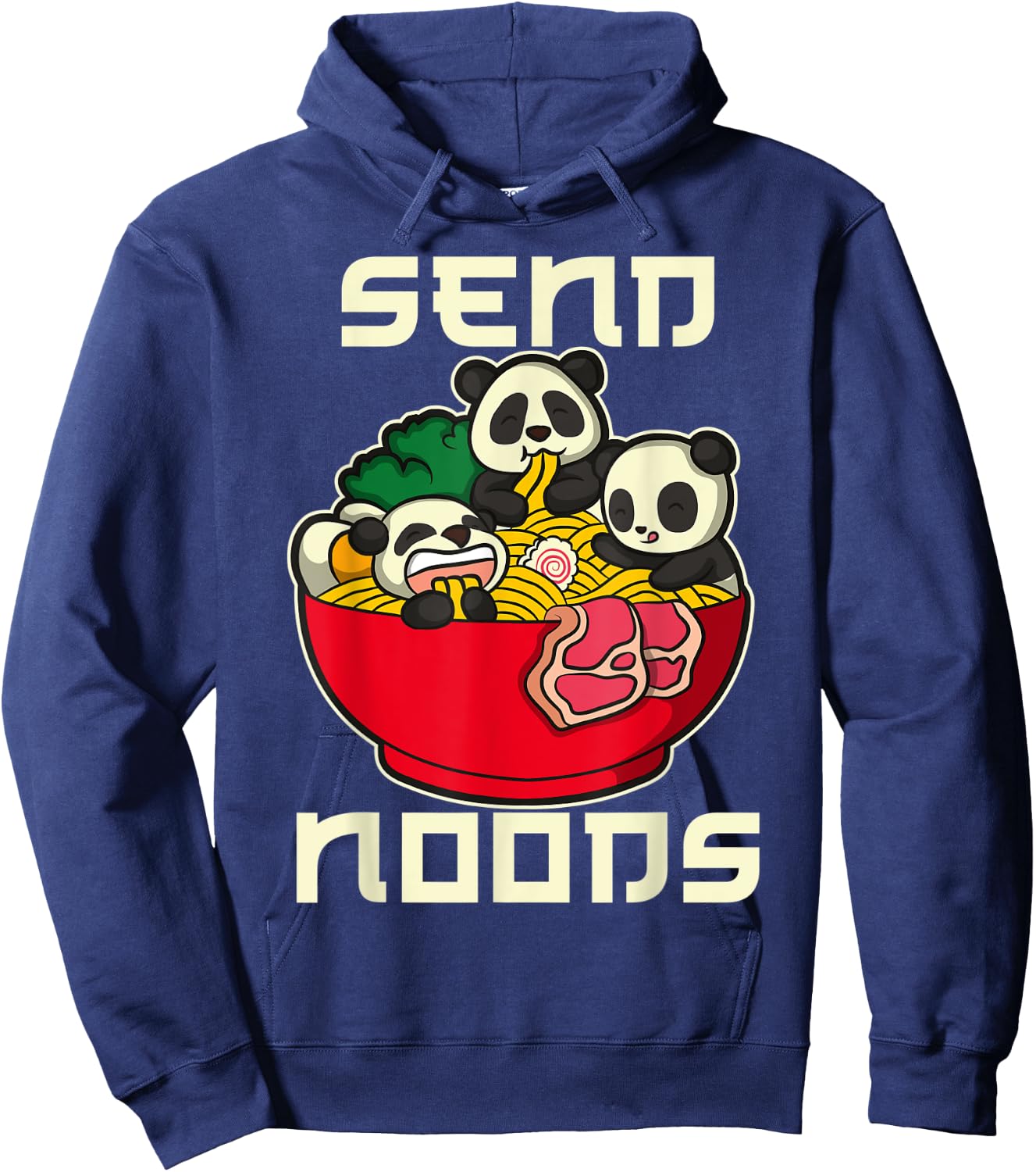 Japanese Anime Kawaii Ramen Noodles Panda Hoodie - Hoodie | Navy