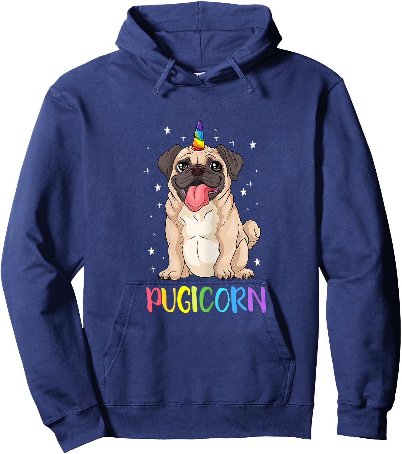 Girl Pugicorn funny pug Lover unicorn Pug Owner Hoodie - Hoodie | Navy
