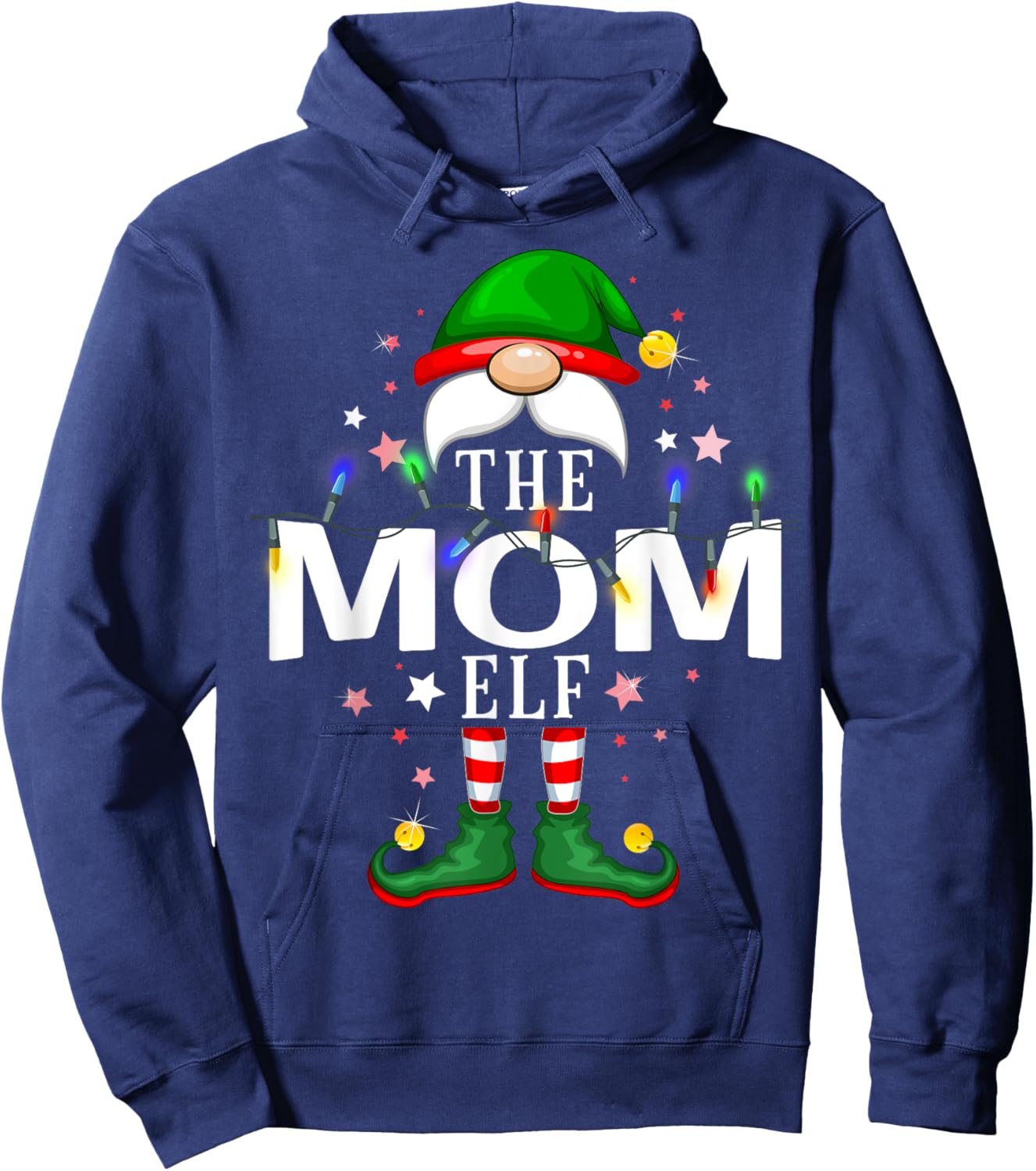The Mom Elf Christmas Family Pajama Party Hoodie - Hoodie | Navy