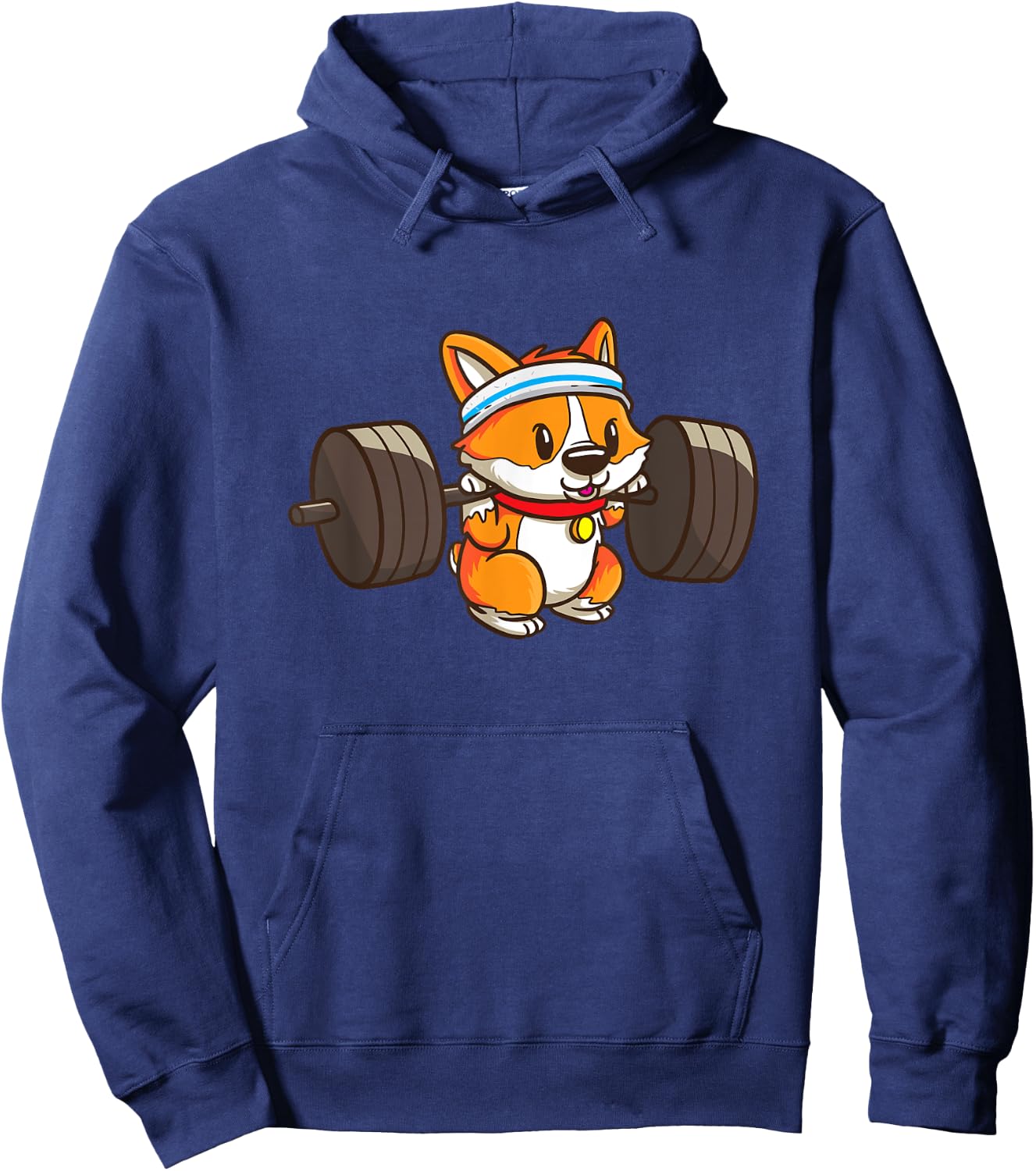 Cute Corgi Weightlifting Dog Lover Girls Hoodie - Hoodie | Navy